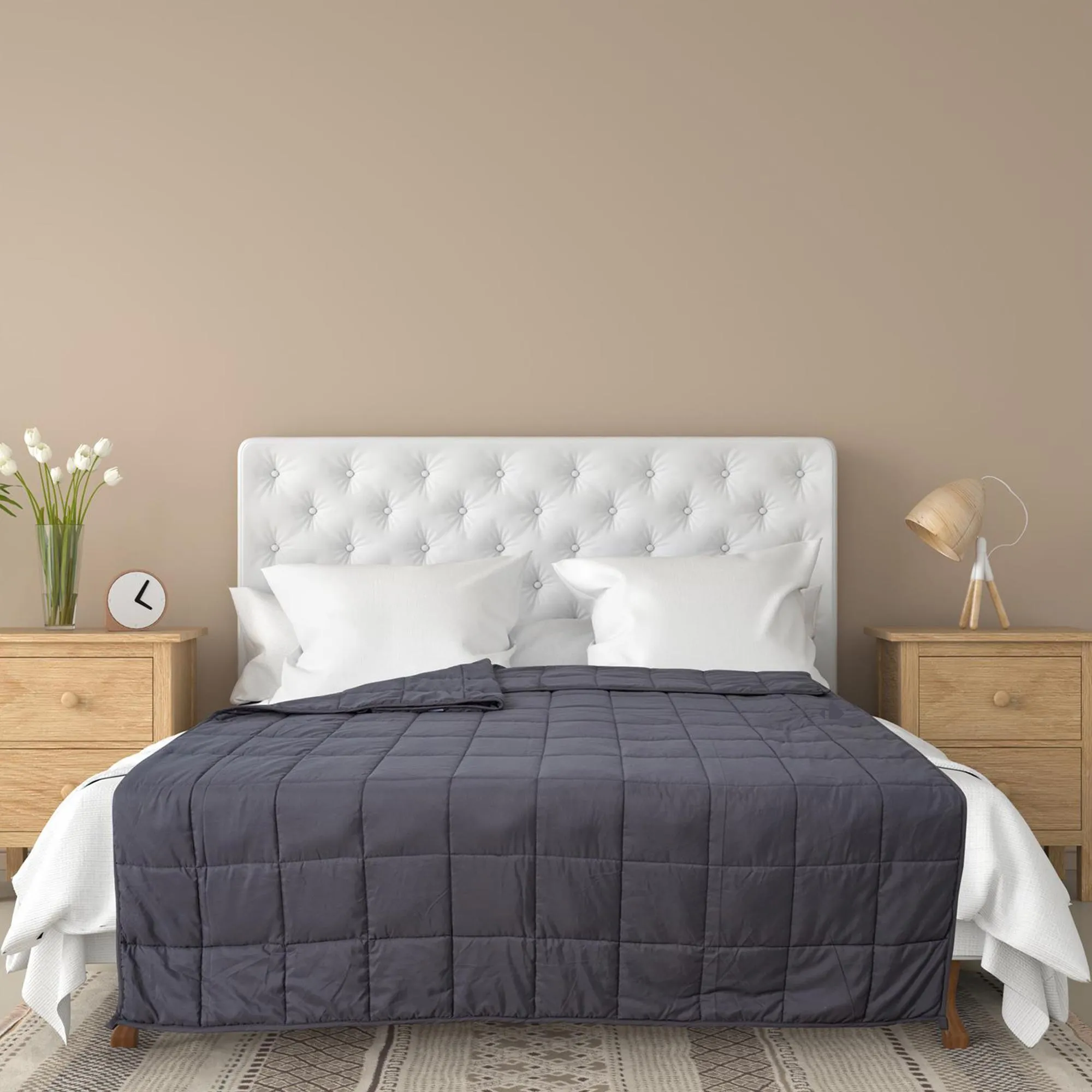 Couverture pondérée en polyester 7kg 150x200 cm LAVISH grise