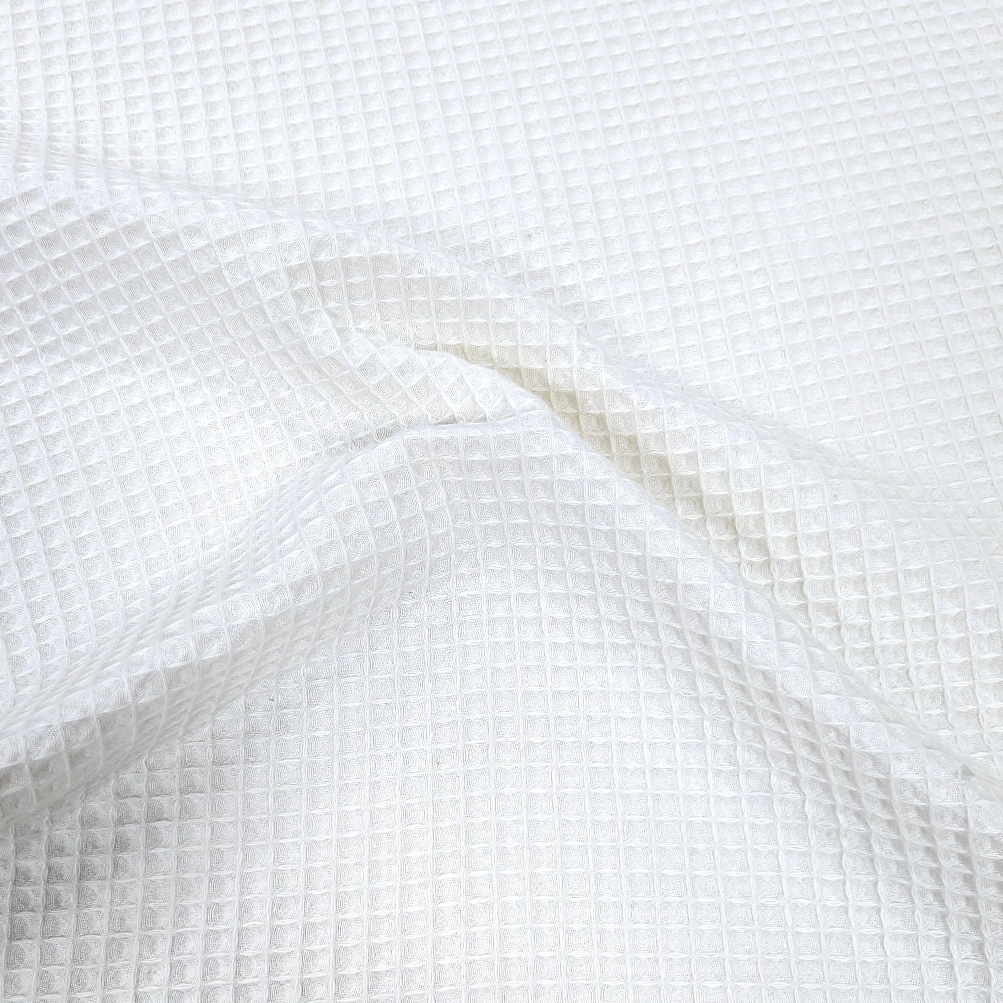 Tissu uni aspect nid d'abeille 230g/m² RUCHE pur coton ecru