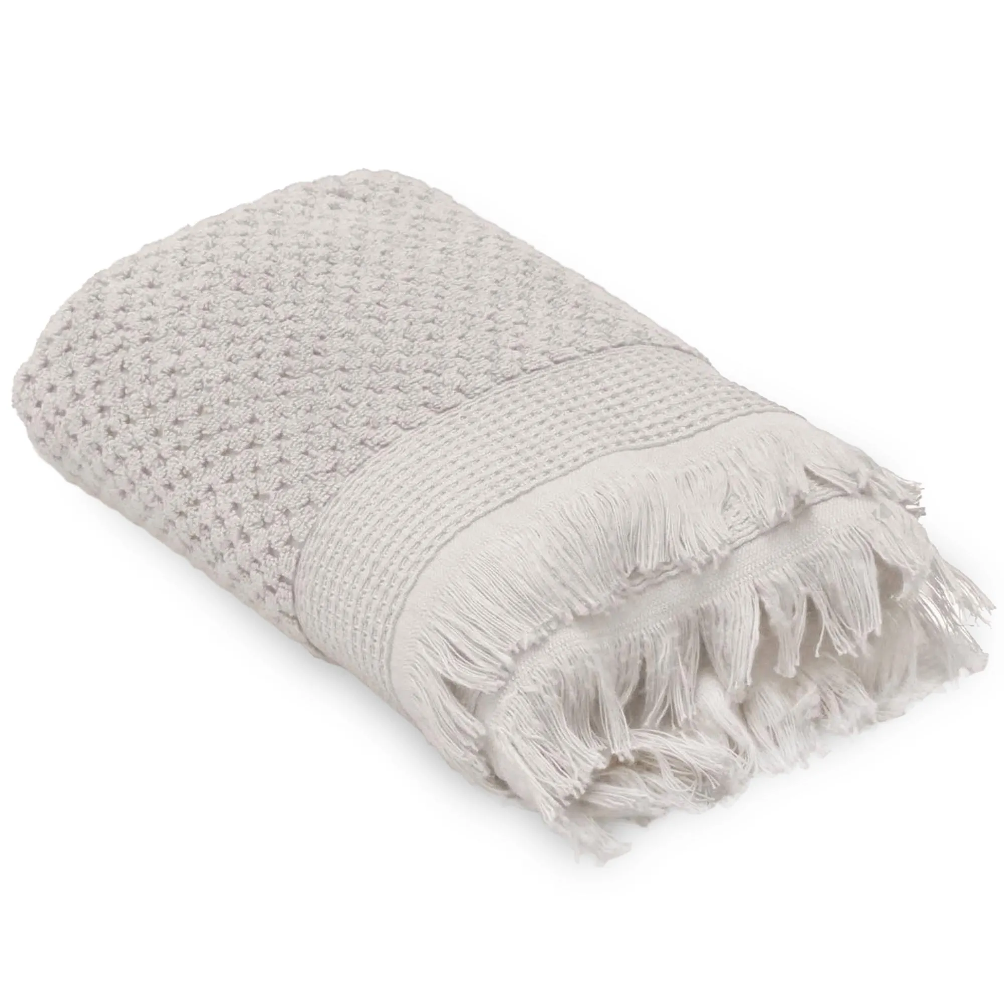 Serviette invité 30x50 cm TETHYS micro-coton blanc Perle