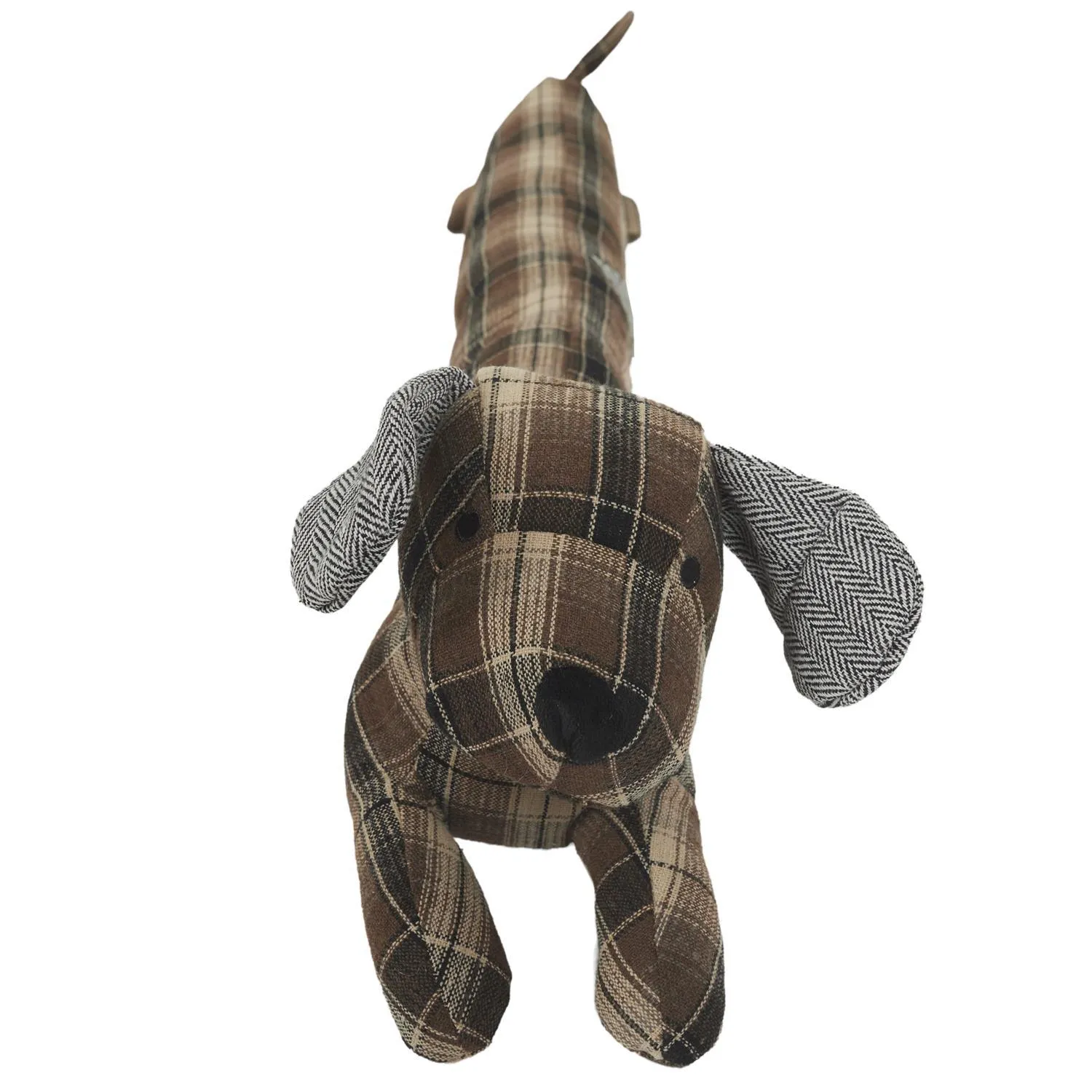 Boudin de porte en polyester motif quadrillés collection DOG RETRO marron