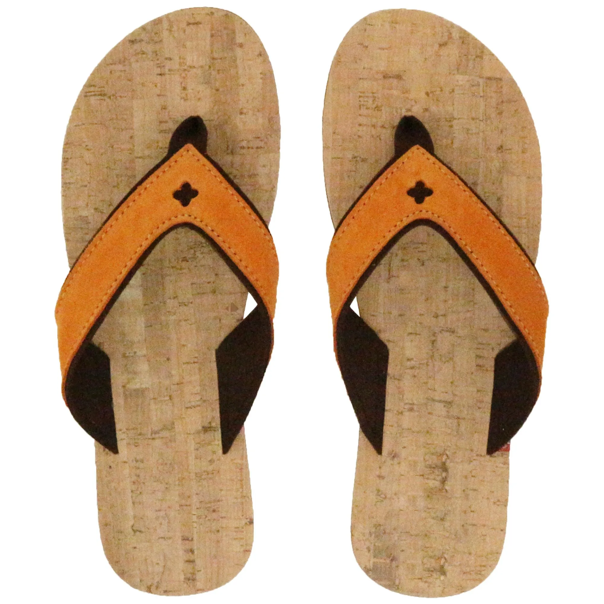 Tong bride large en cuir et liège SPERONE 44/45 Orange