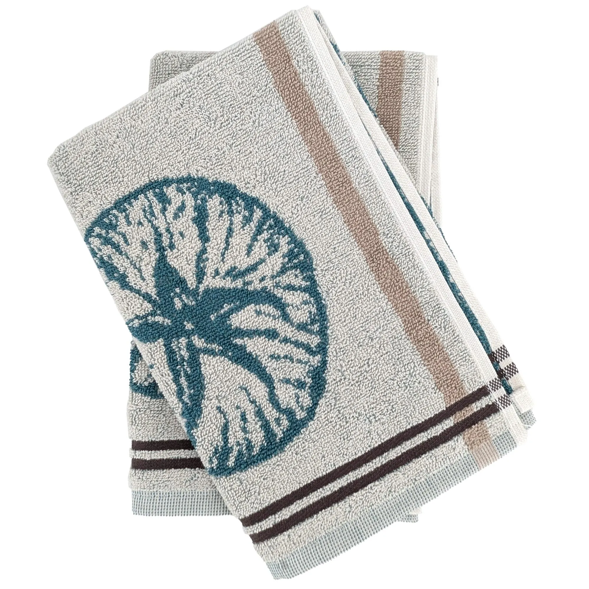 Lot de 2 torchons de cuisine éponge VEG 50x50 cm bleu