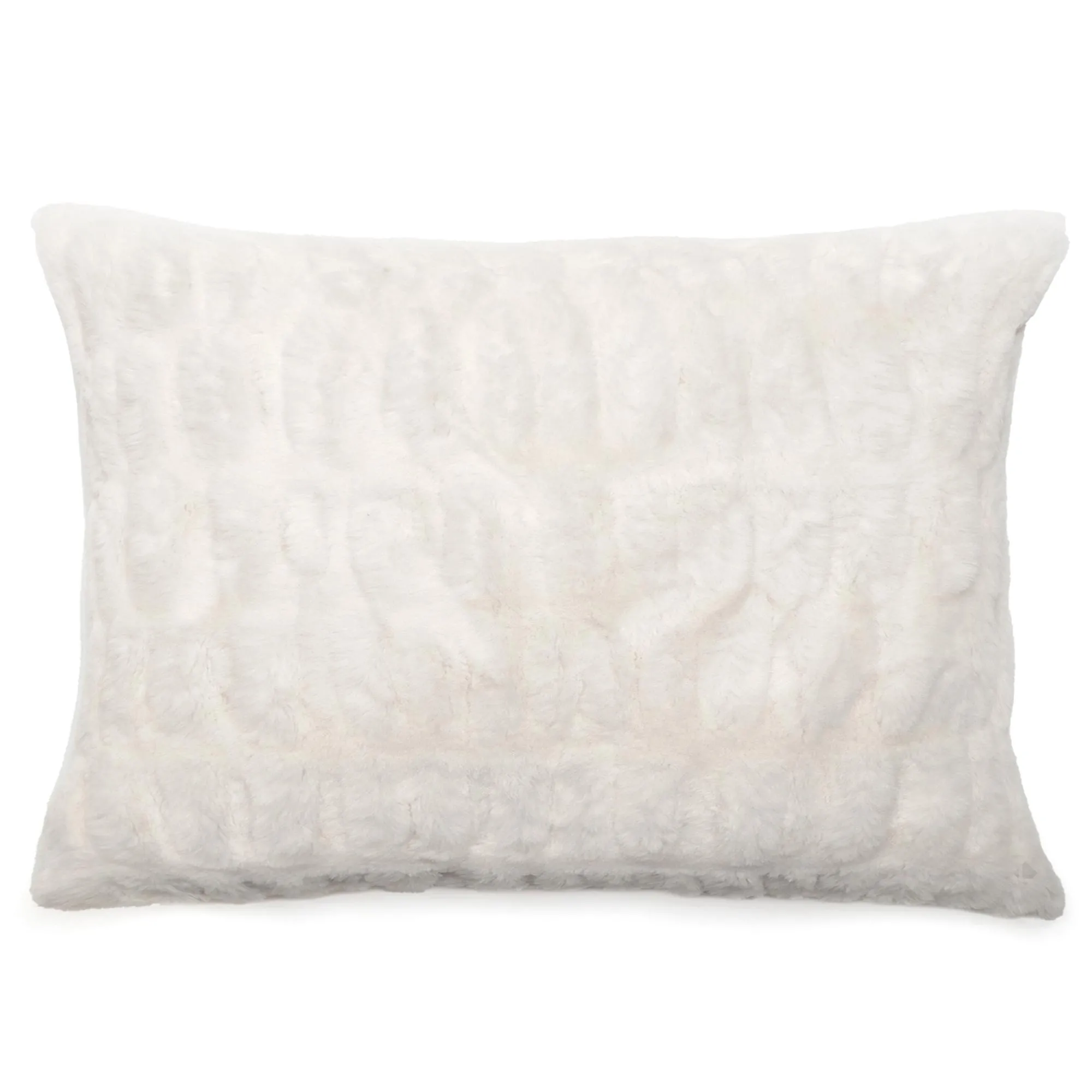Coussin 55x75 cm ZIBELINE en fausse fourrure blanc Neige