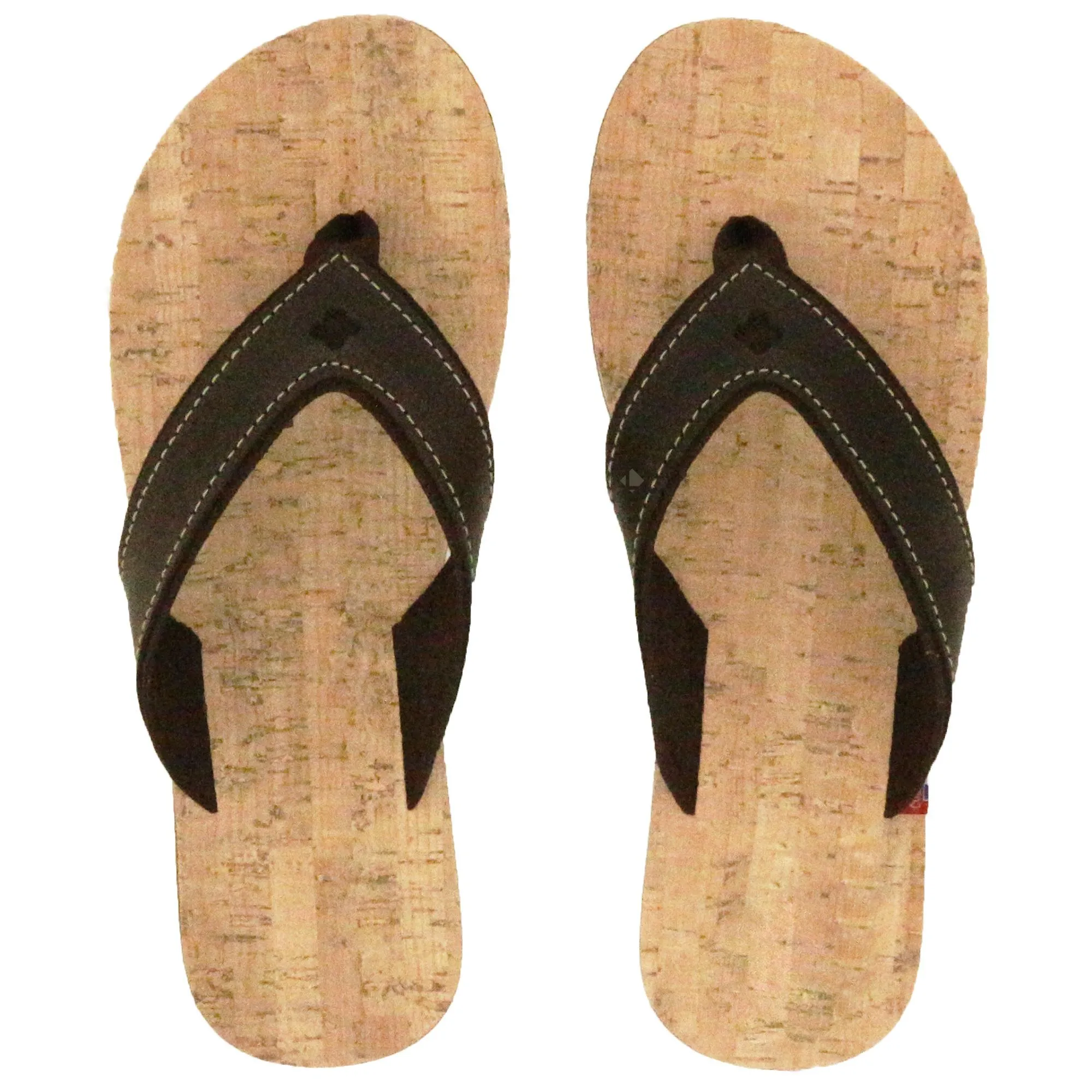 Tong bride large en cuir et liège SPERONE 40/41 marron Chocolat