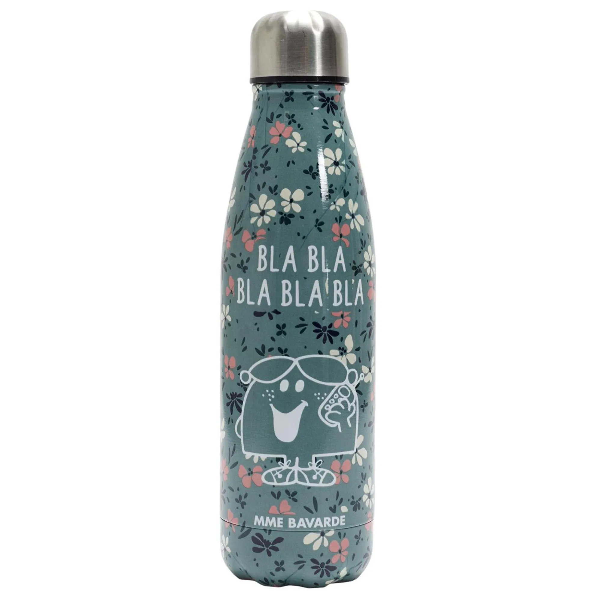 Bouteille isotherme 50 cl motif floral LIBERTY Madame Bavarde vert