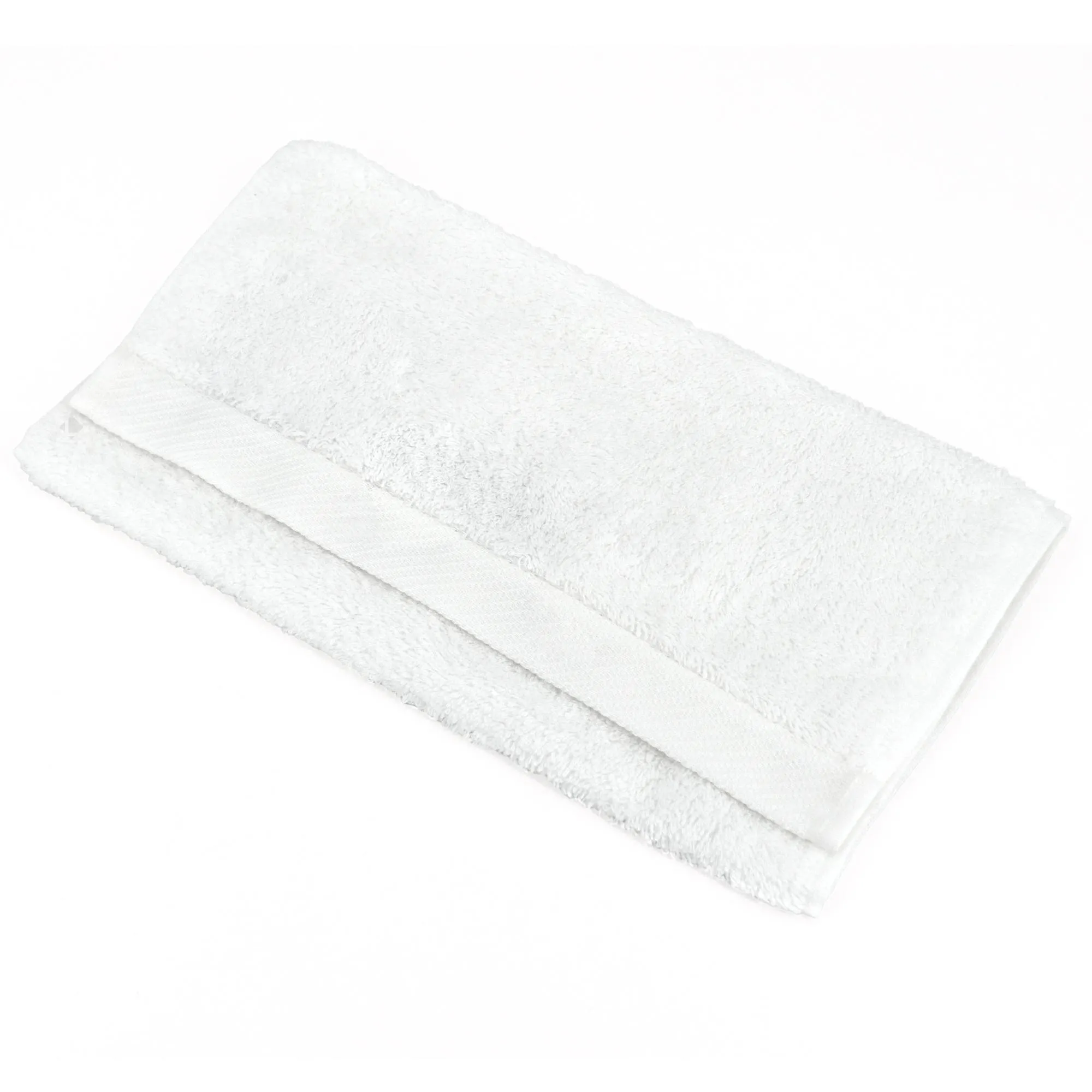 Serviette invité 30x50 cm 100% coton peigné ALBA blanc