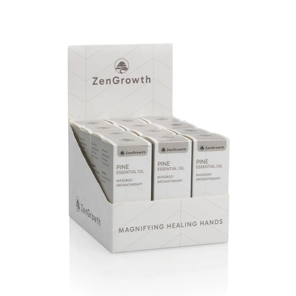 ZENGROWTH Présentoir d'huiles essentielles biologiques de pin sylvestre avec 12 flacons