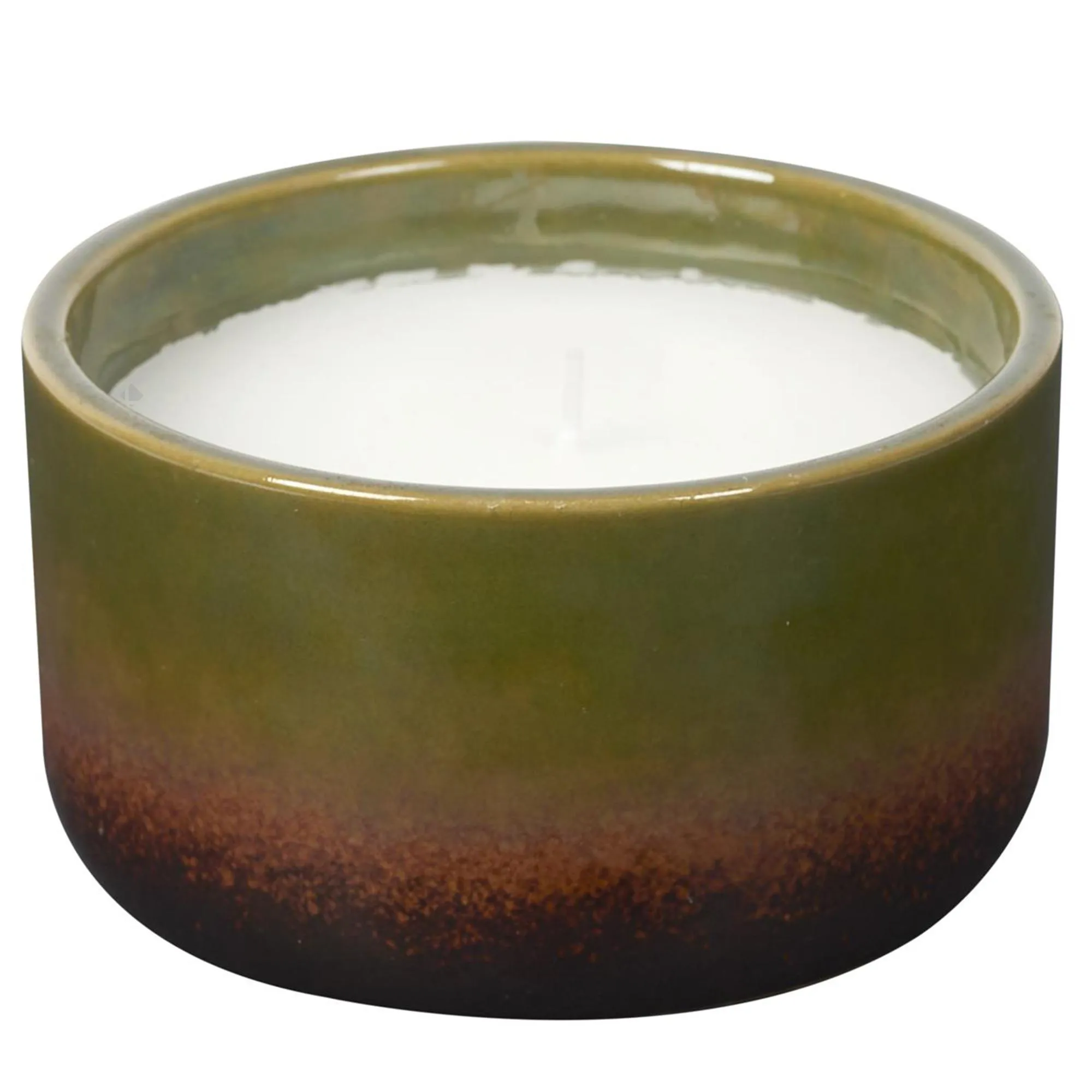 Bougie parfumée 2% pot en céramique vert TERRA senteur brume des bois