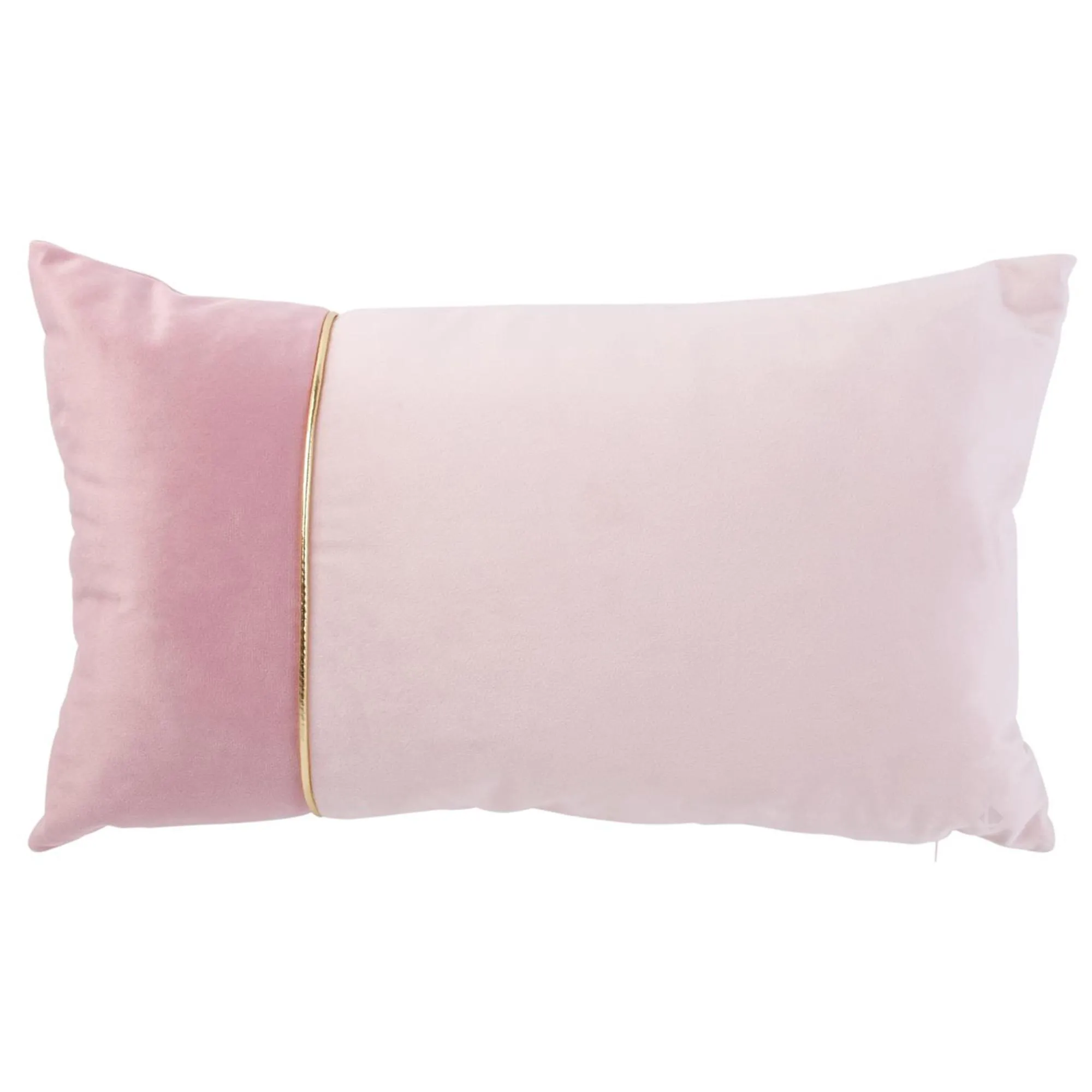 Coussin bicolore liseré doré 30x50 cm collection ULTIMA rose