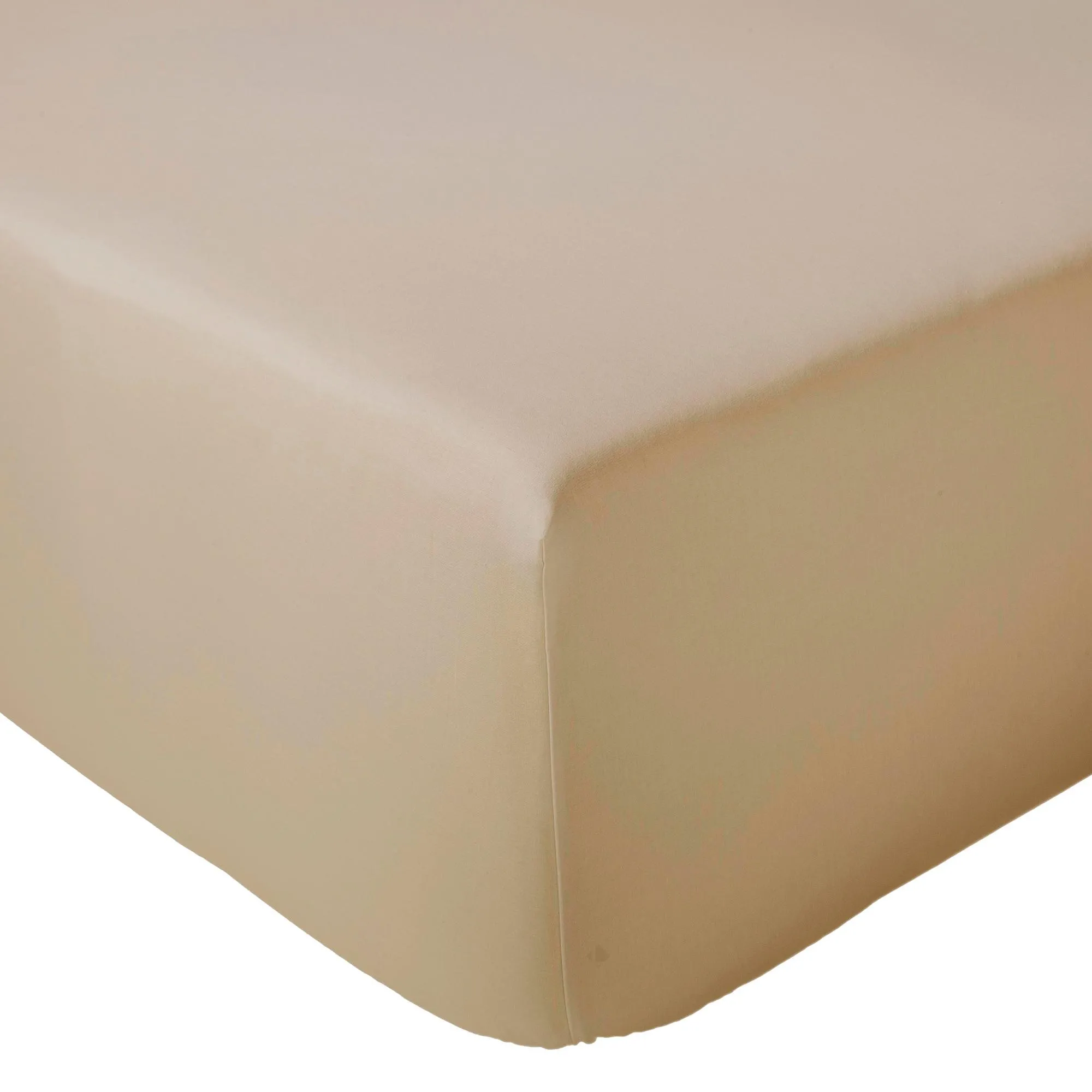 Drap housse 140x190 cm bonnet 40 cm percale de coton PASSION PERCALE marron Moka