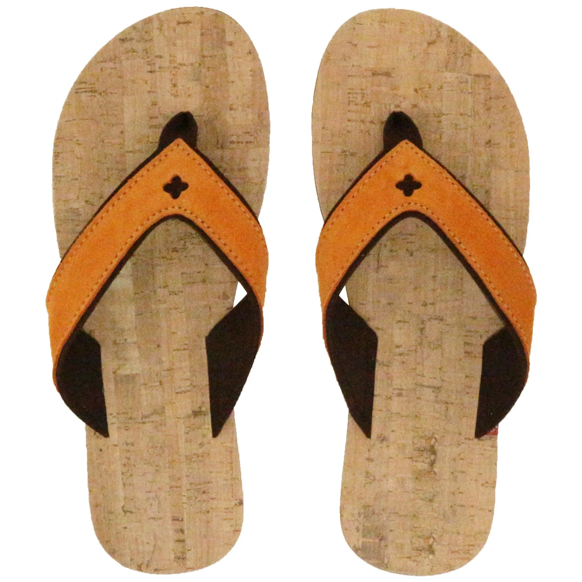 Tong bride large en cuir et liège SPERONE 38/39 Orange