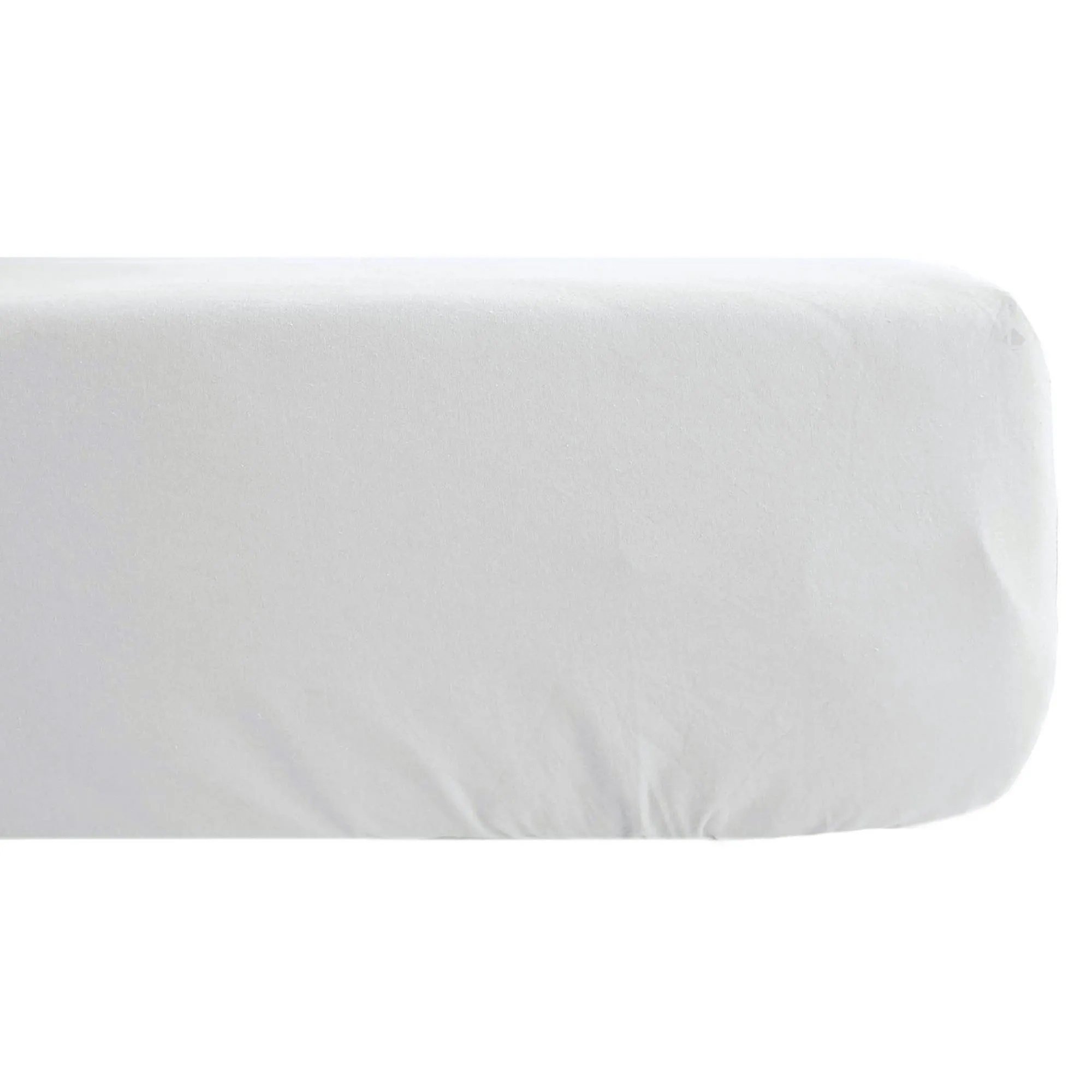 Drap housse 140x190 cm pur coton lavé PALACE blanc neige