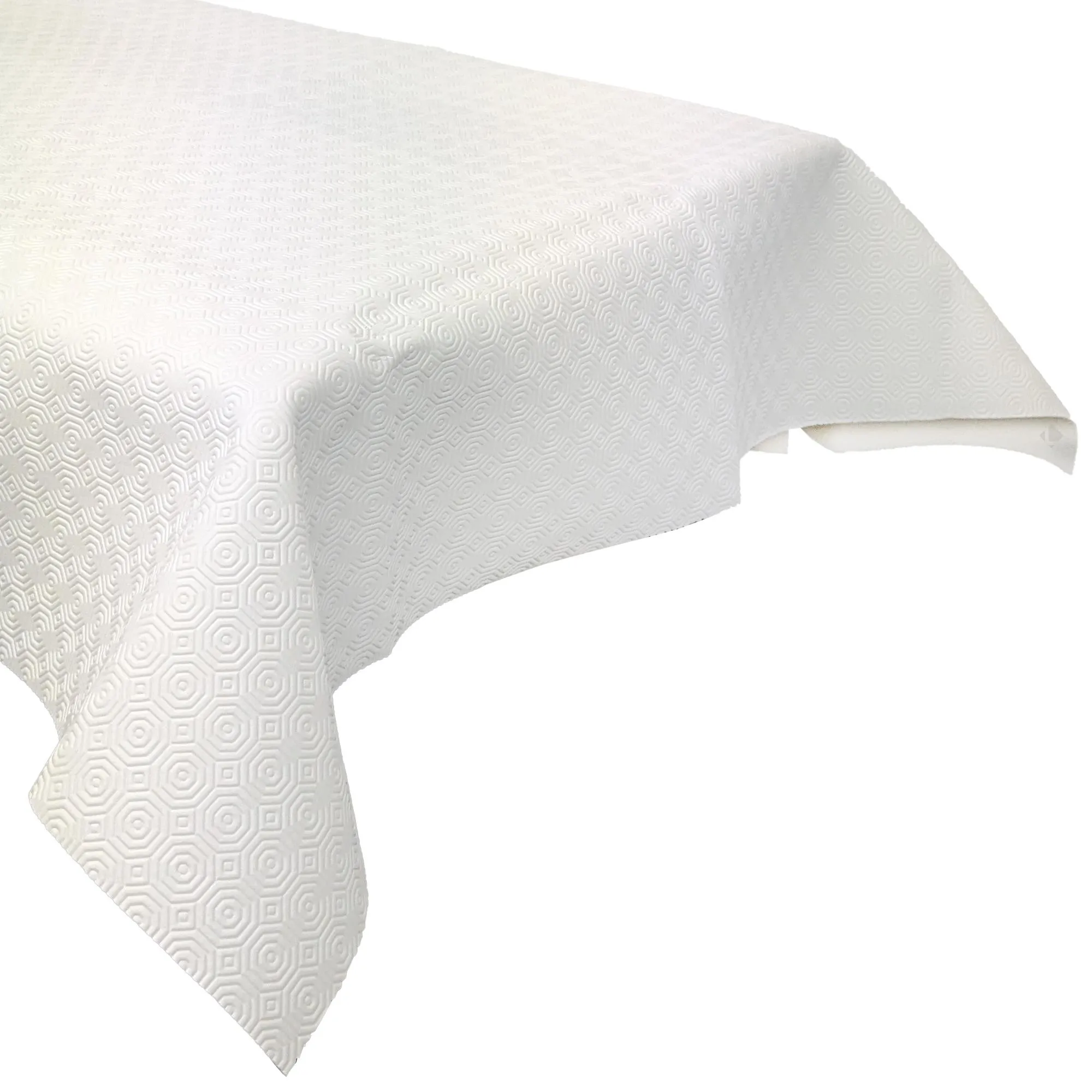 Protège table rectangulaire 110x220 cm COOK en polyester et pvc blanc
