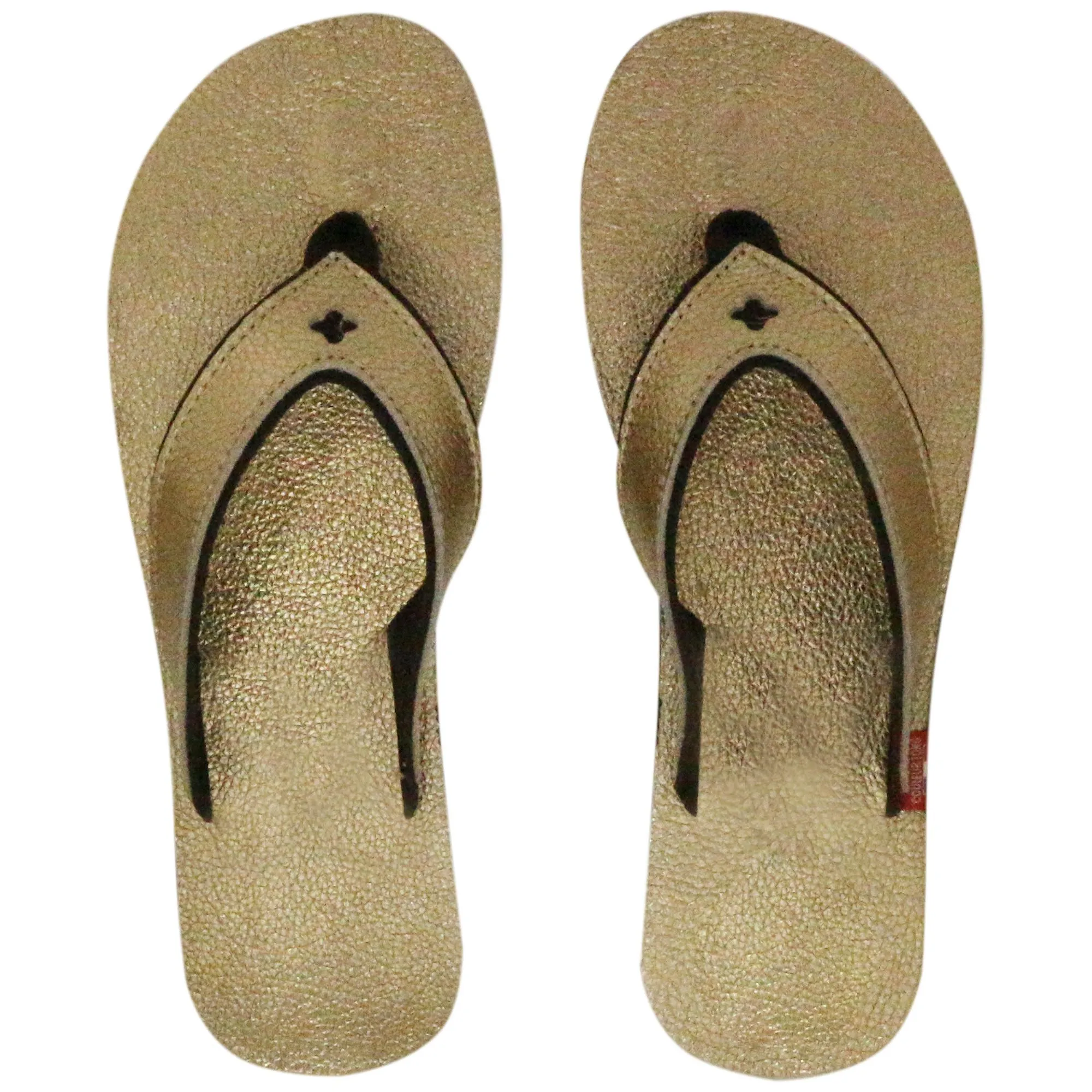 Tong en cuir métallisé de la collection PIANA taille 40/41 Or