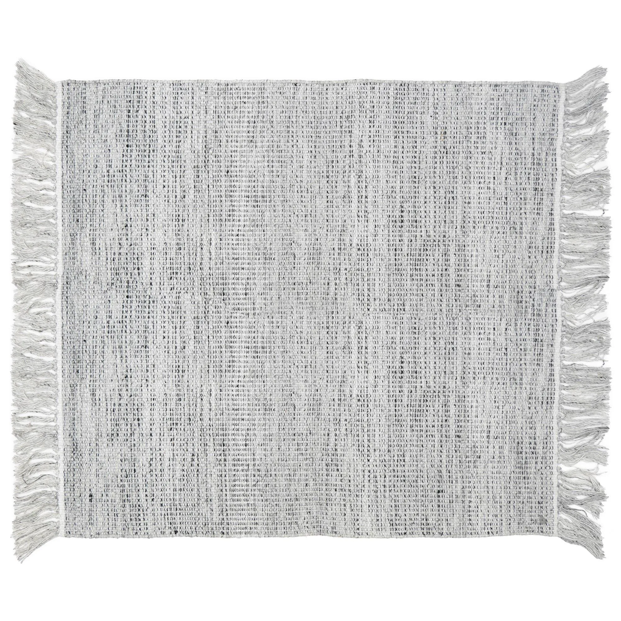 Tapis de salon 130x170 cm PENJAB viscose et laine gris Argent