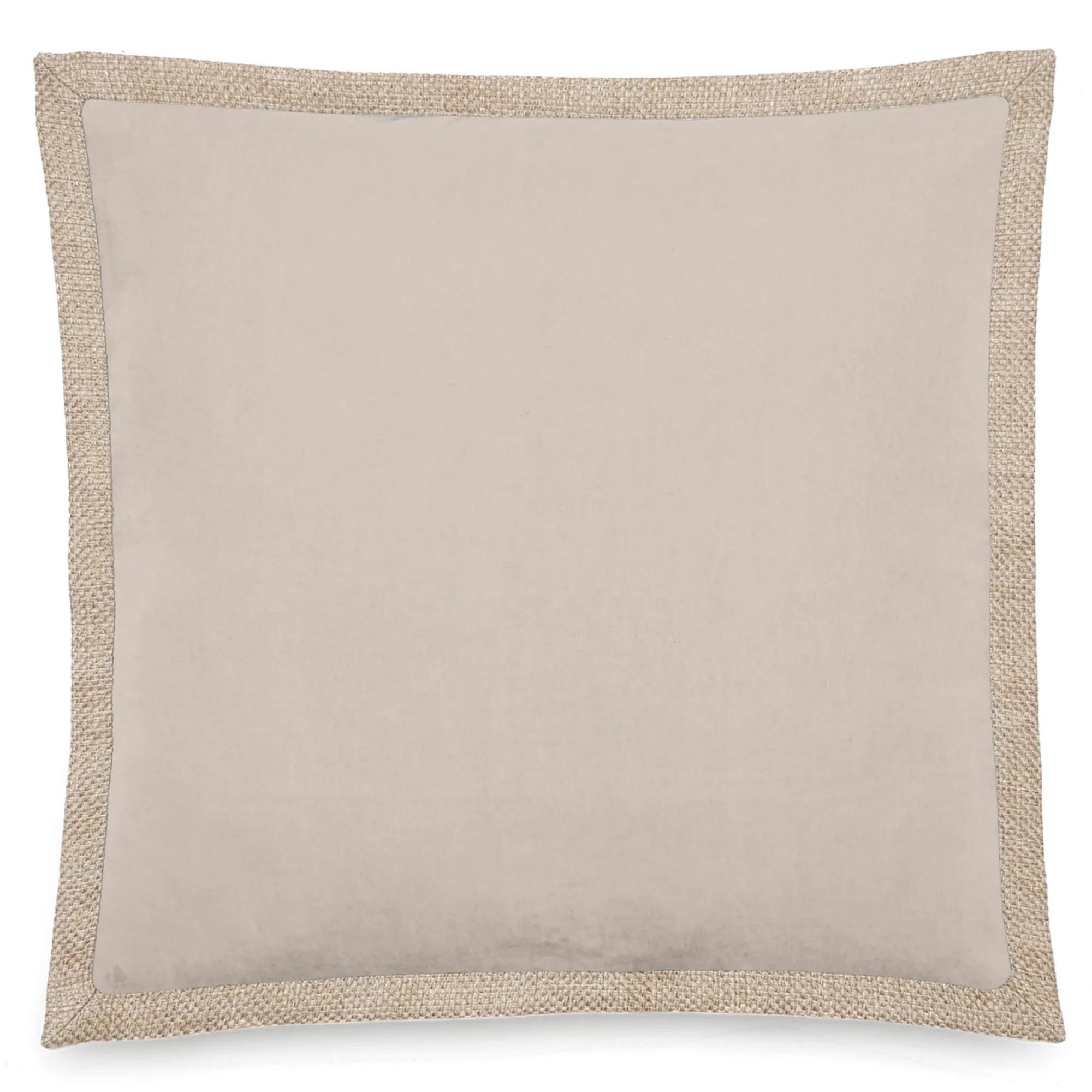 Housse de coussin coton et lin 45x45 cm LUZIA finition volant en jute beige ficelle