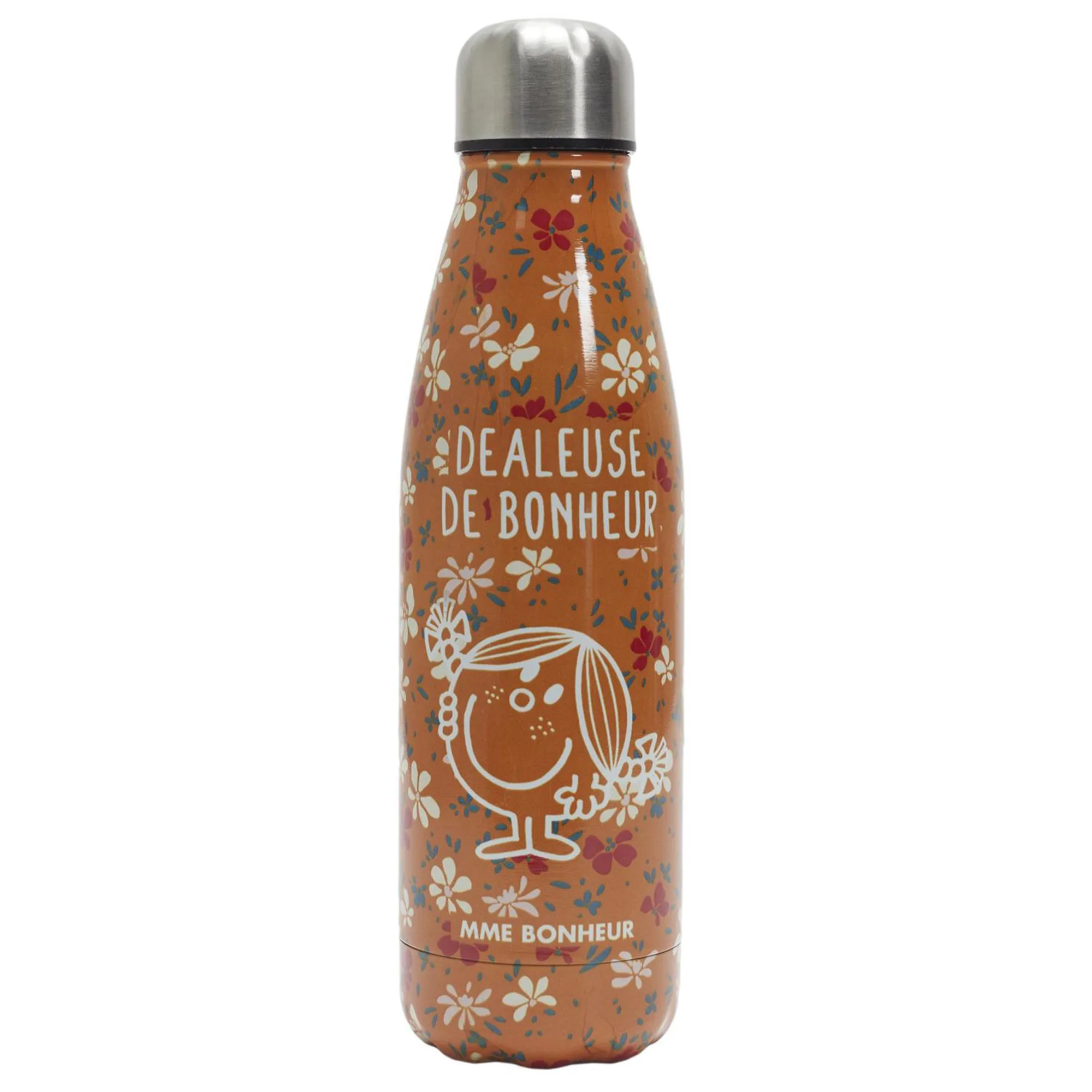 Bouteille isotherme 50 cl motif floral LIBERTY Madame bonheur orange
