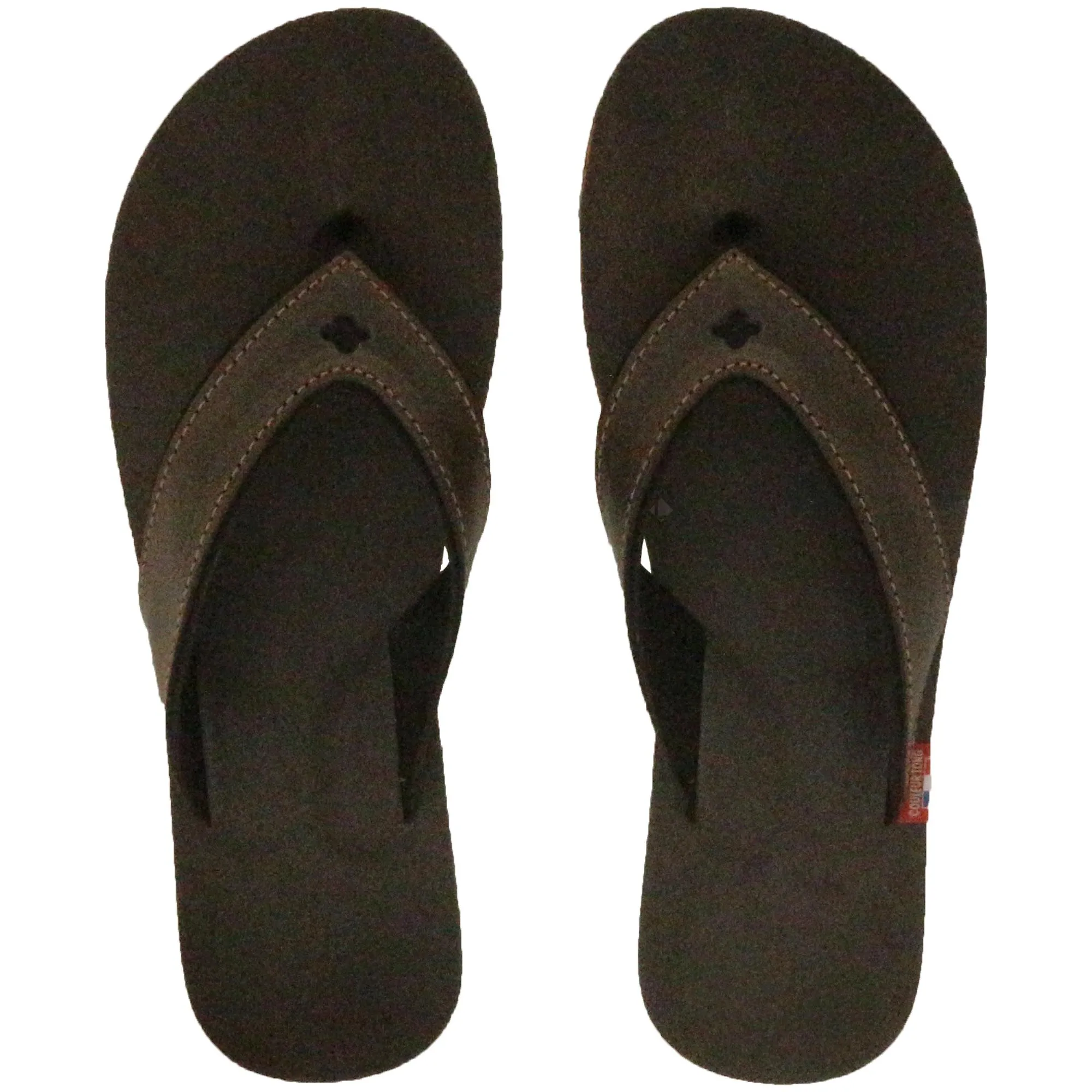 Tong bride large en cuir SPERONE 44/45 marron Chocolat et orange