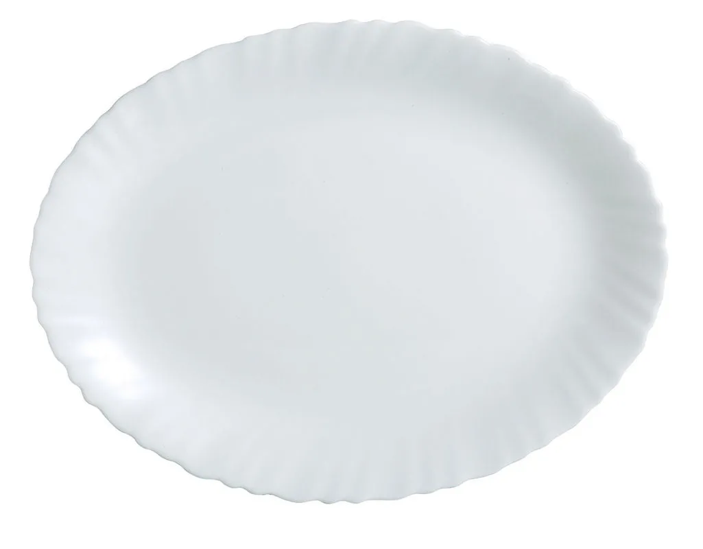 PLAT OVALE FESTON 33X25
CM EN VERRE TREMPÉ
BLANC