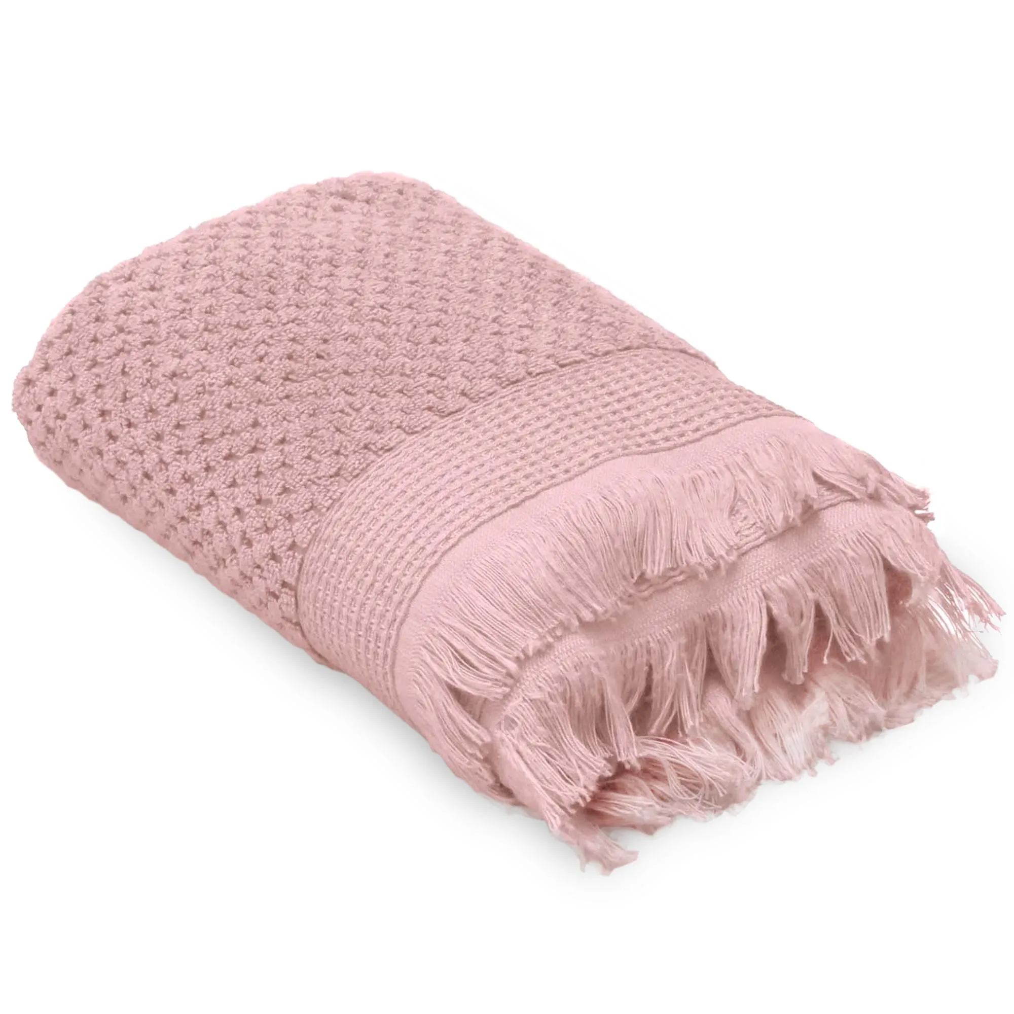 Serviette invité jacquard 550 g/m² 30x50 cm TETHYS micro-coton Rose