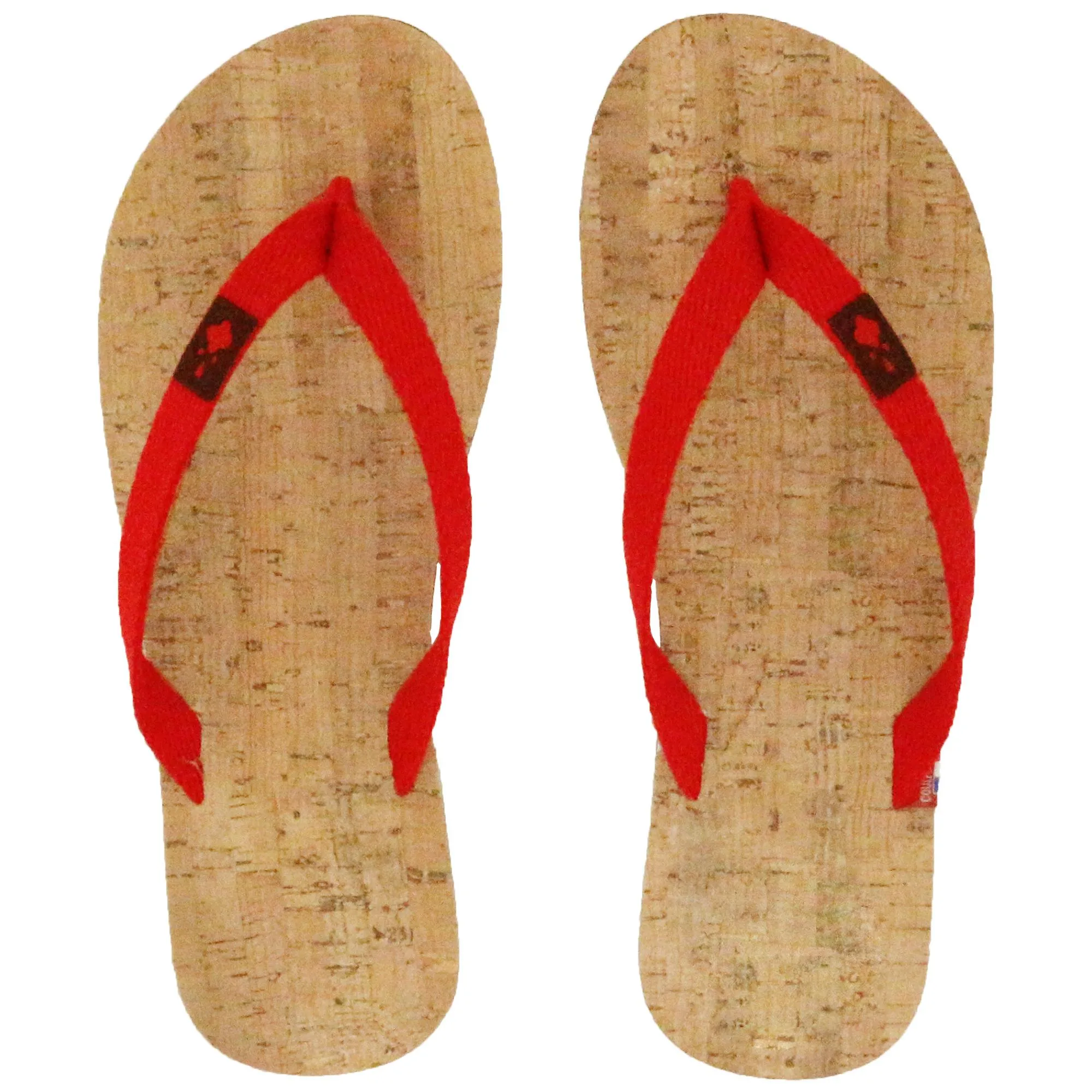 Tong en liège et bride en coton recyclé MOOREA 38/39 Rouge