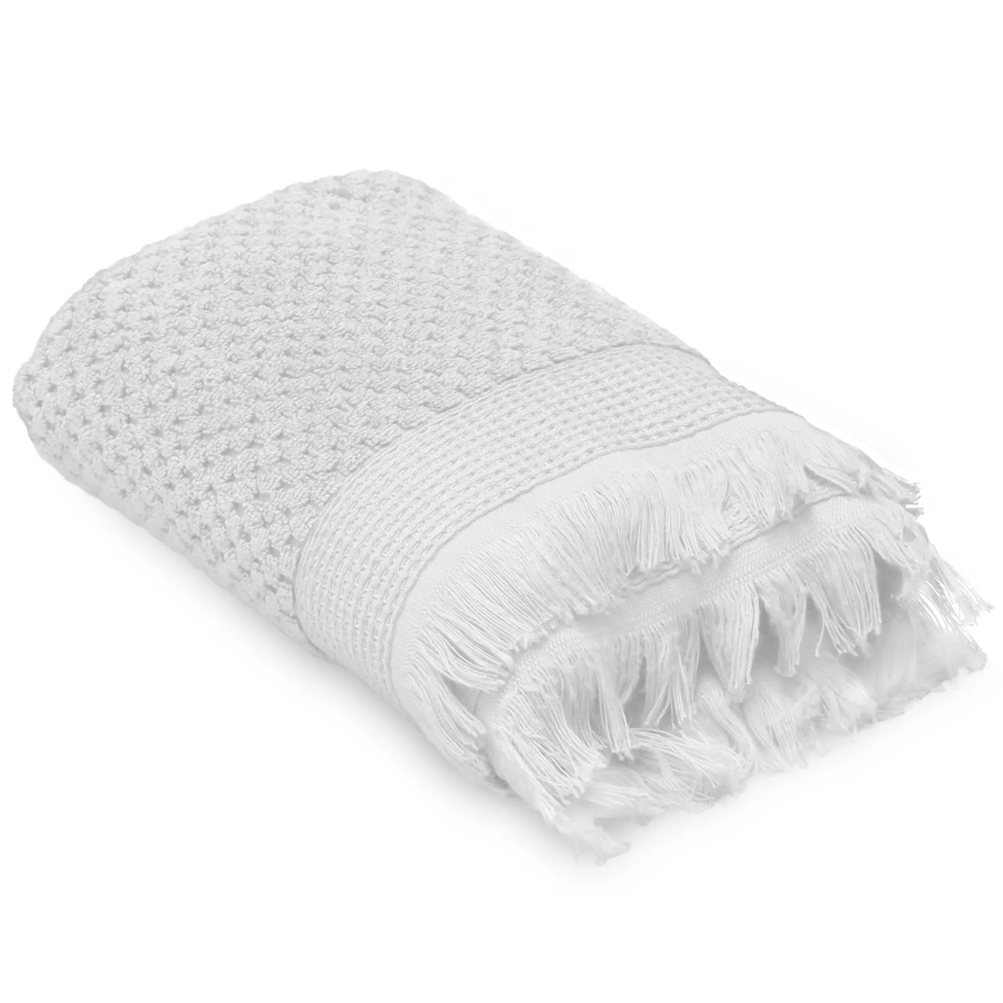 Serviette invité 30x50 cm TETHYS micro-coton blanc Neige