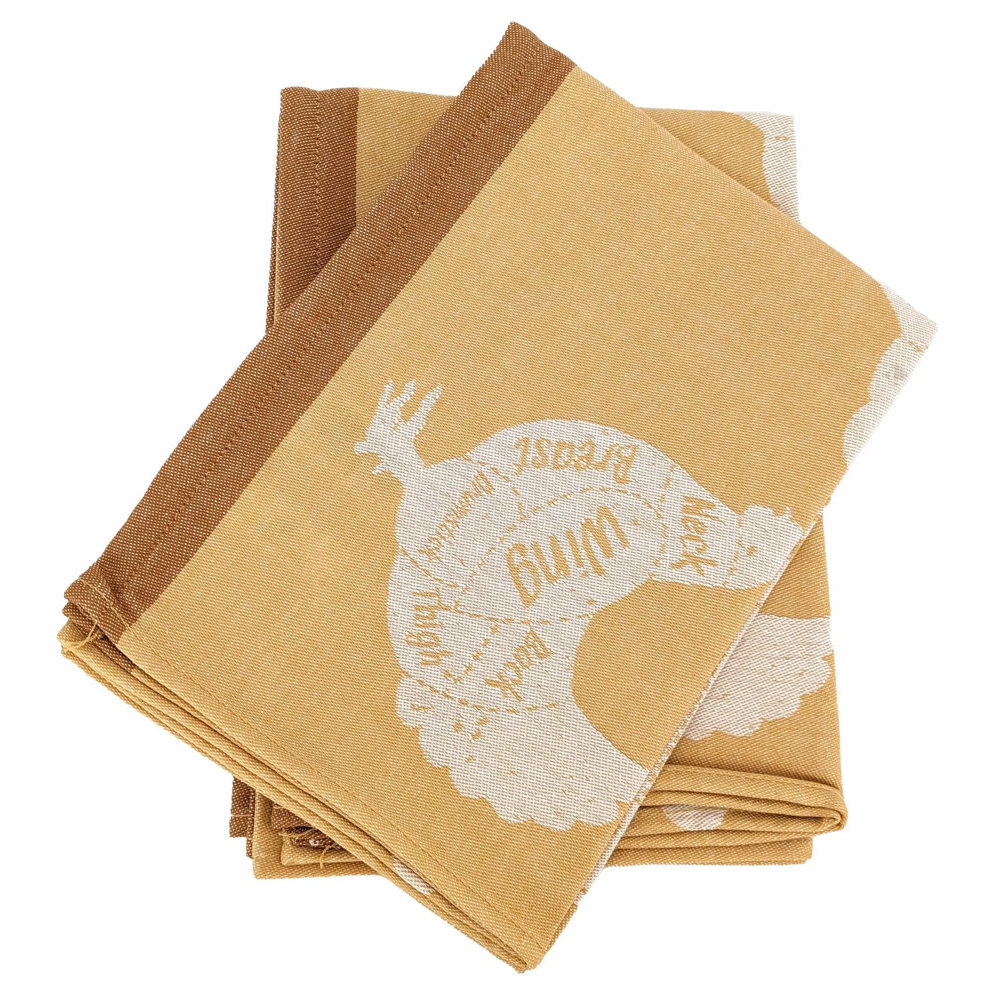 Lot de 2 torchons de cuisine pur coton 50x70 cm GRILLUXE jaune