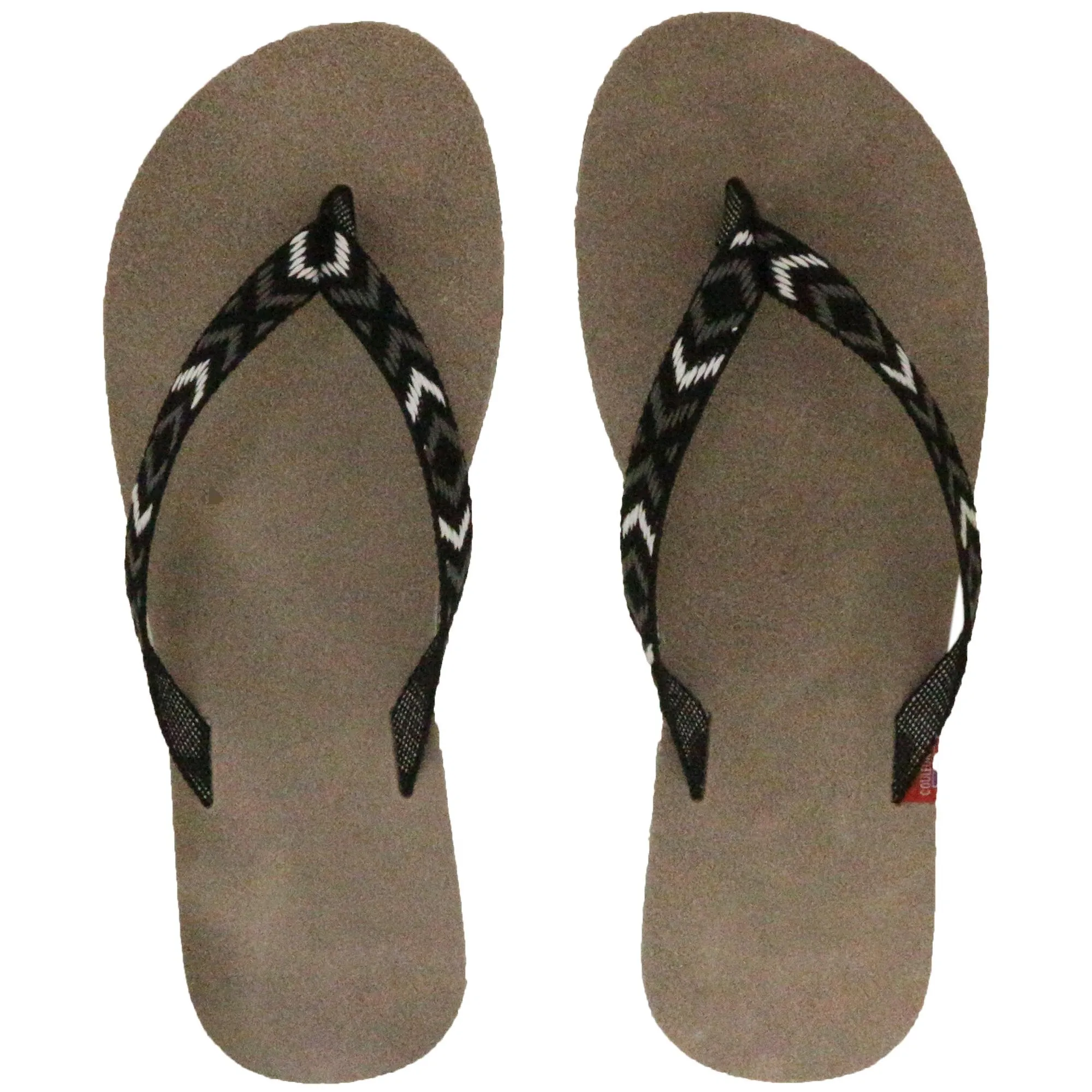 Tong en cuir motif ikat de la collection MAYA taille 38/39 beige Taupe