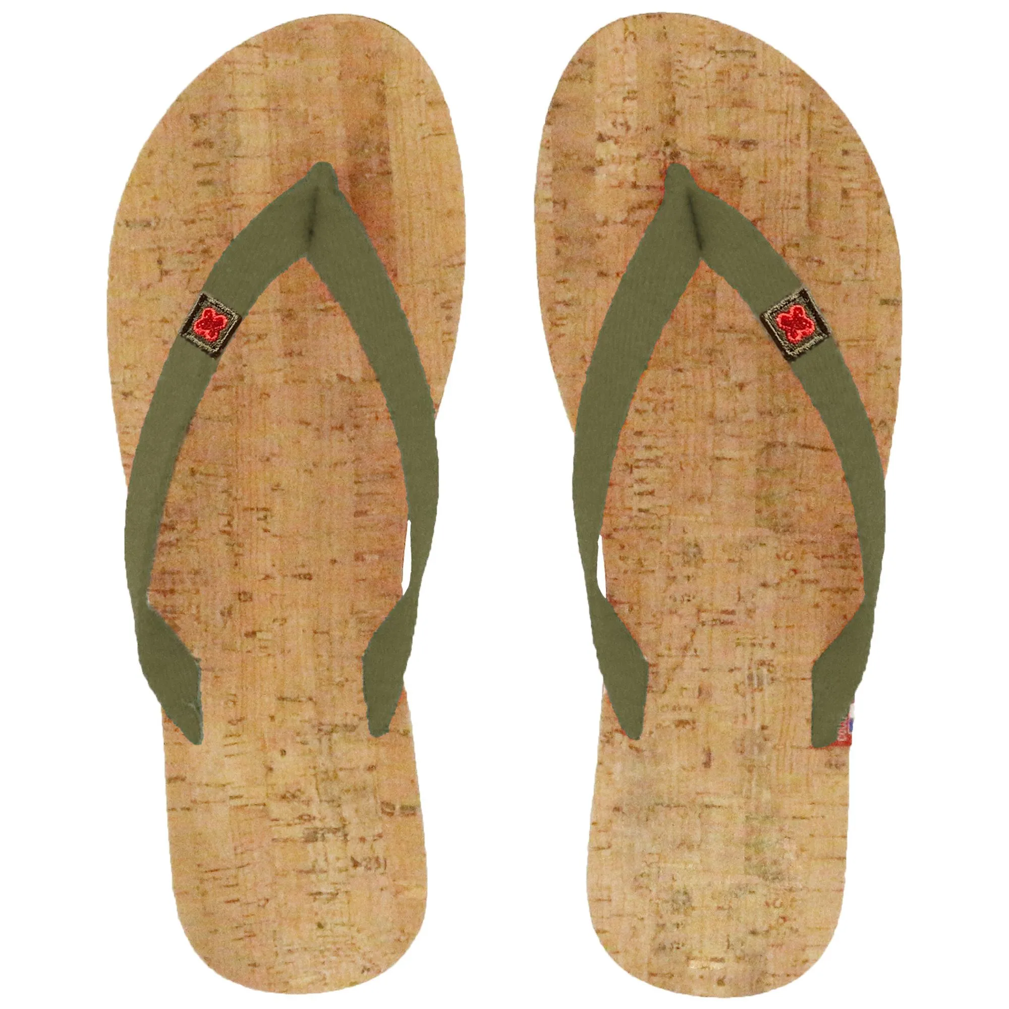 Tong en liège et bride en coton recyclé MOOREA taille 46/47 Vert