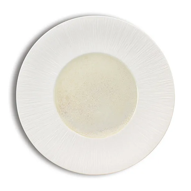ASSIETTE PLATE URUS
31CM EN PORCELAINE BEIGE
ET BLANC