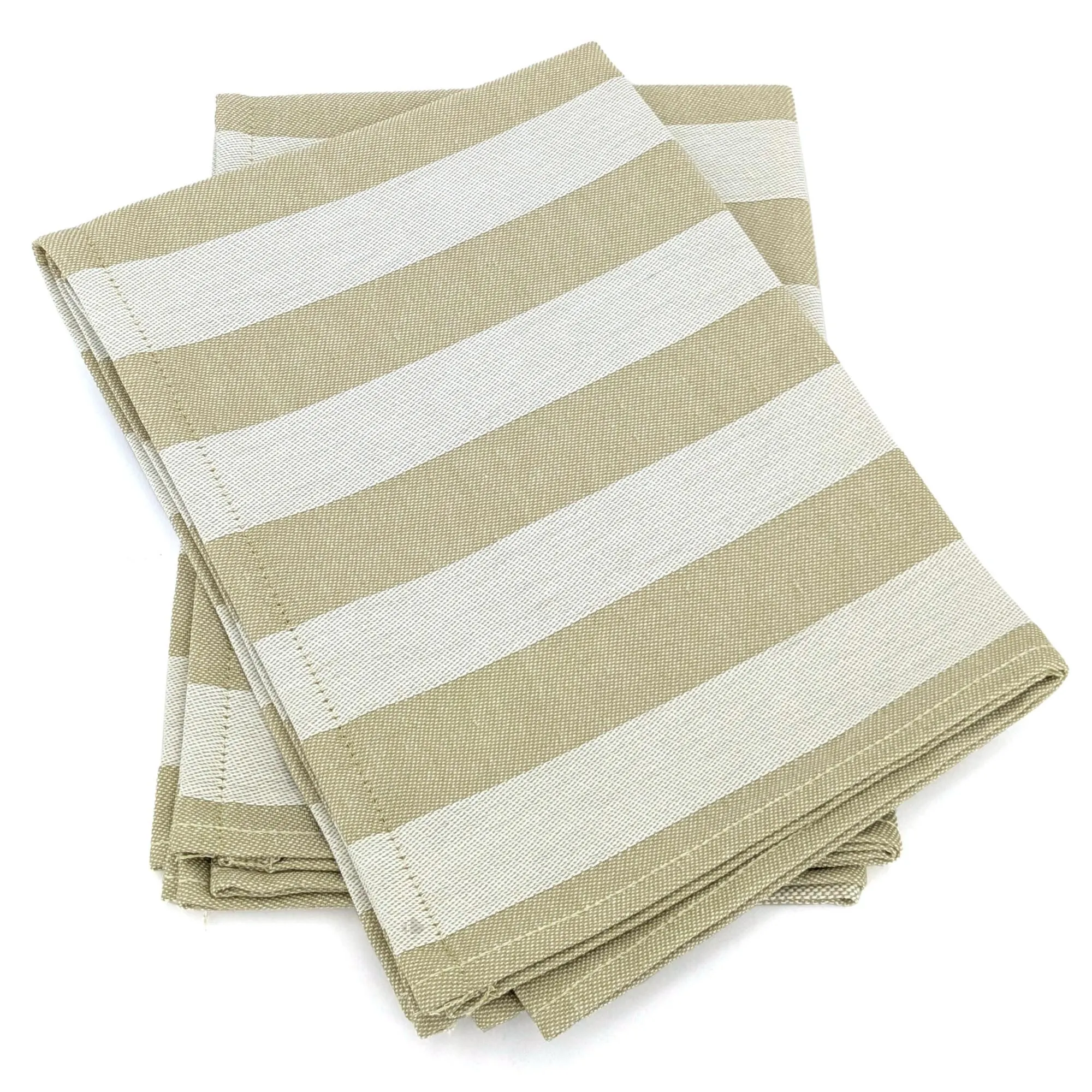 Lot de 2 torchons de cuisine toile 50x70 cm collection PAT EFFI vert olive