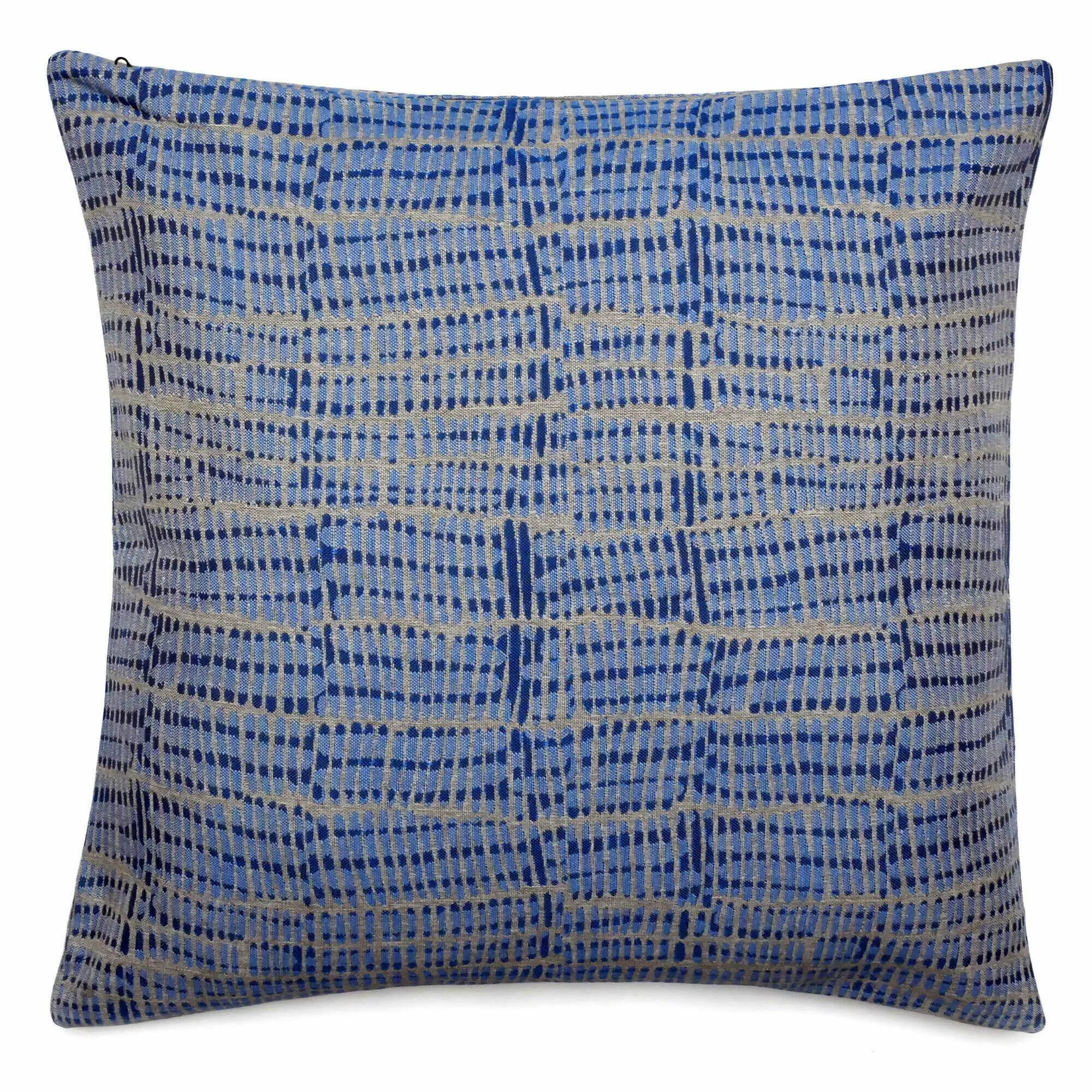Housse de coussin 62x62 cm SANTORIN zip étanche bleu Topaze