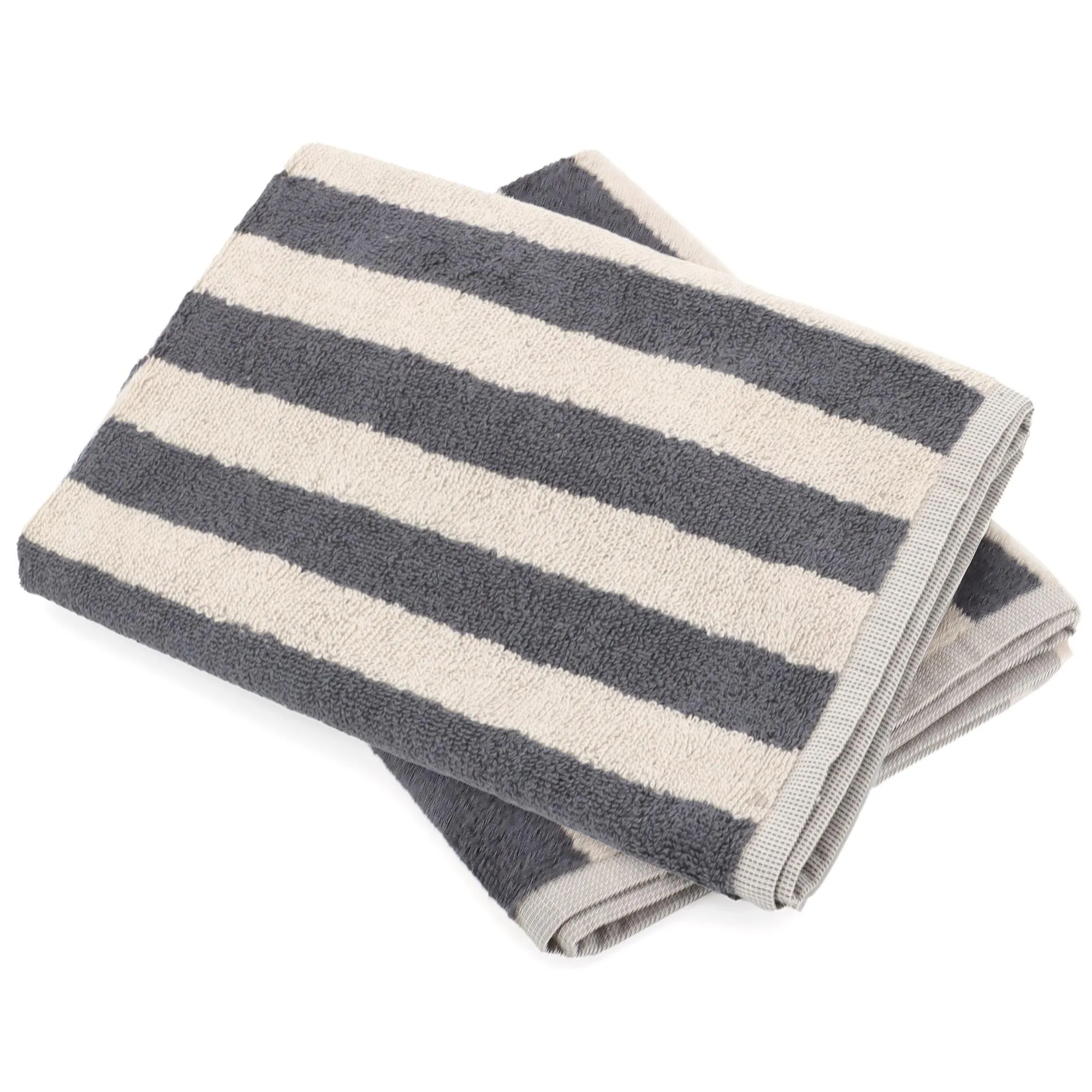 Lot de 2 torchons de cuisine éponge 50x50 cm coton PAT gris