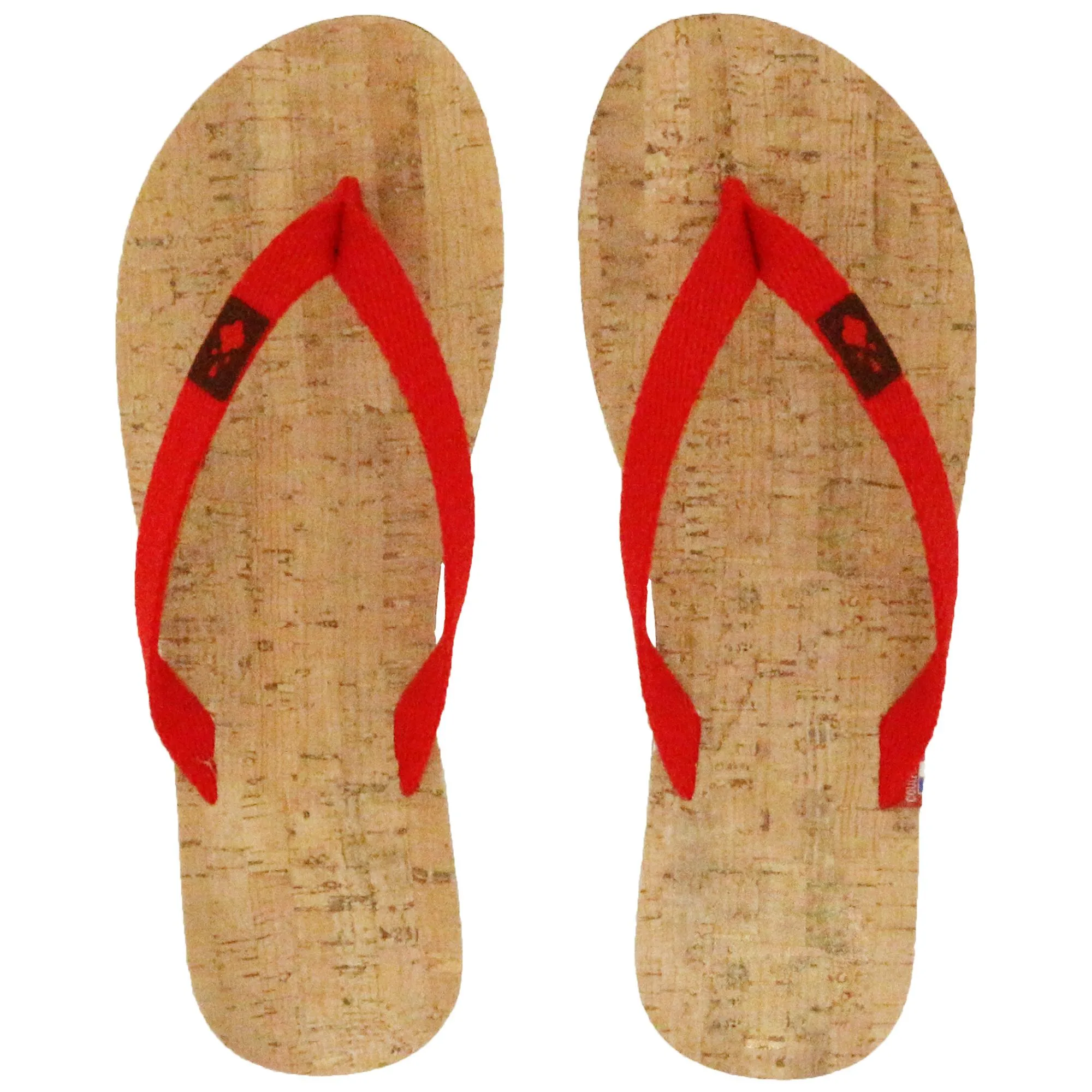 Tong en liège et bride en coton recyclé MOOREA 46/47 Rouge