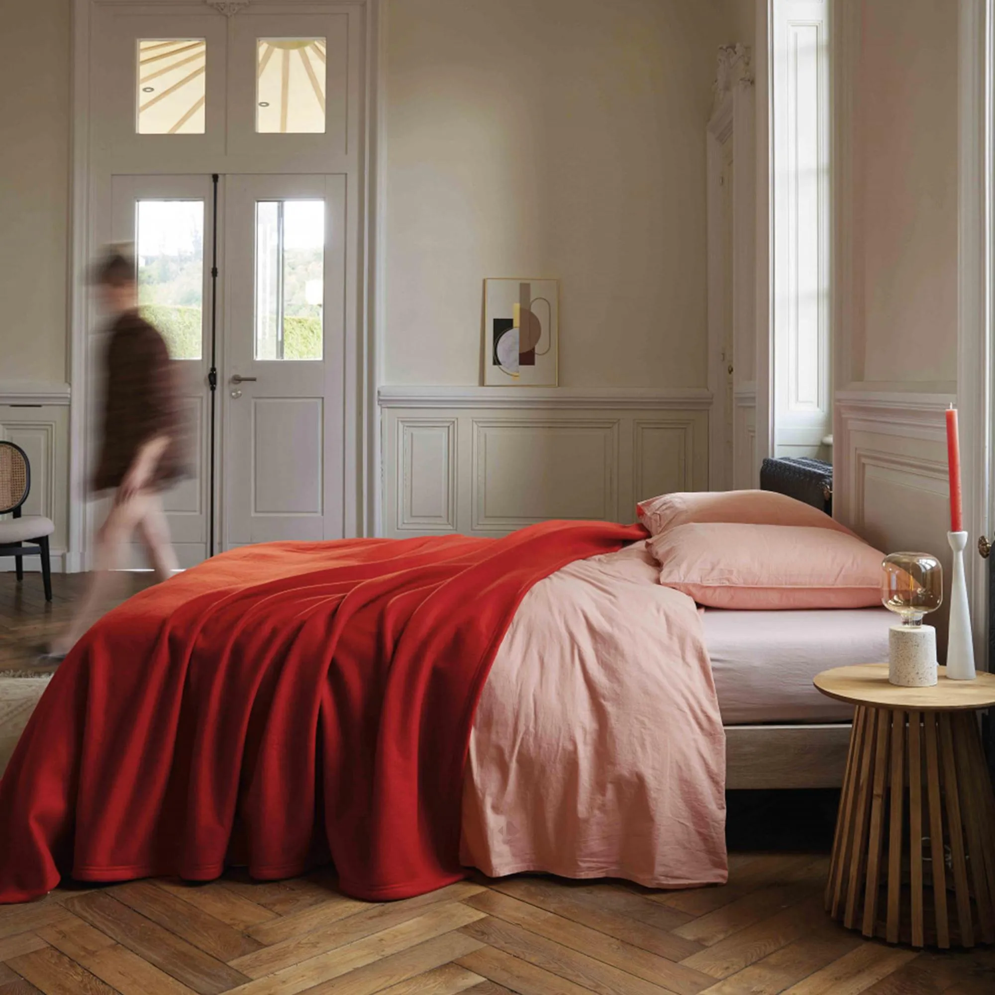 Couverture polaire 240x260 cm 100% Polyester 350 g/m2 TEDDY Rouge Terracotta