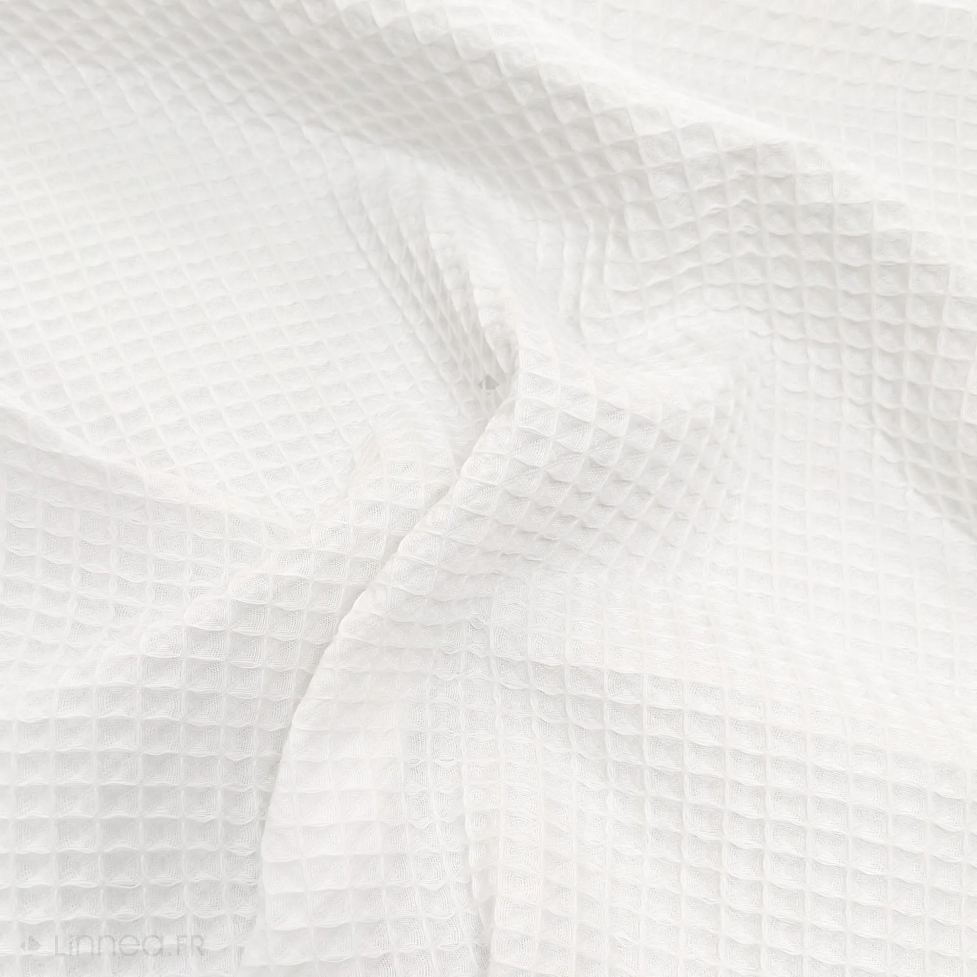 Tissu aspect nid d'abeille 230g/m² RUCHE pur coton blanc