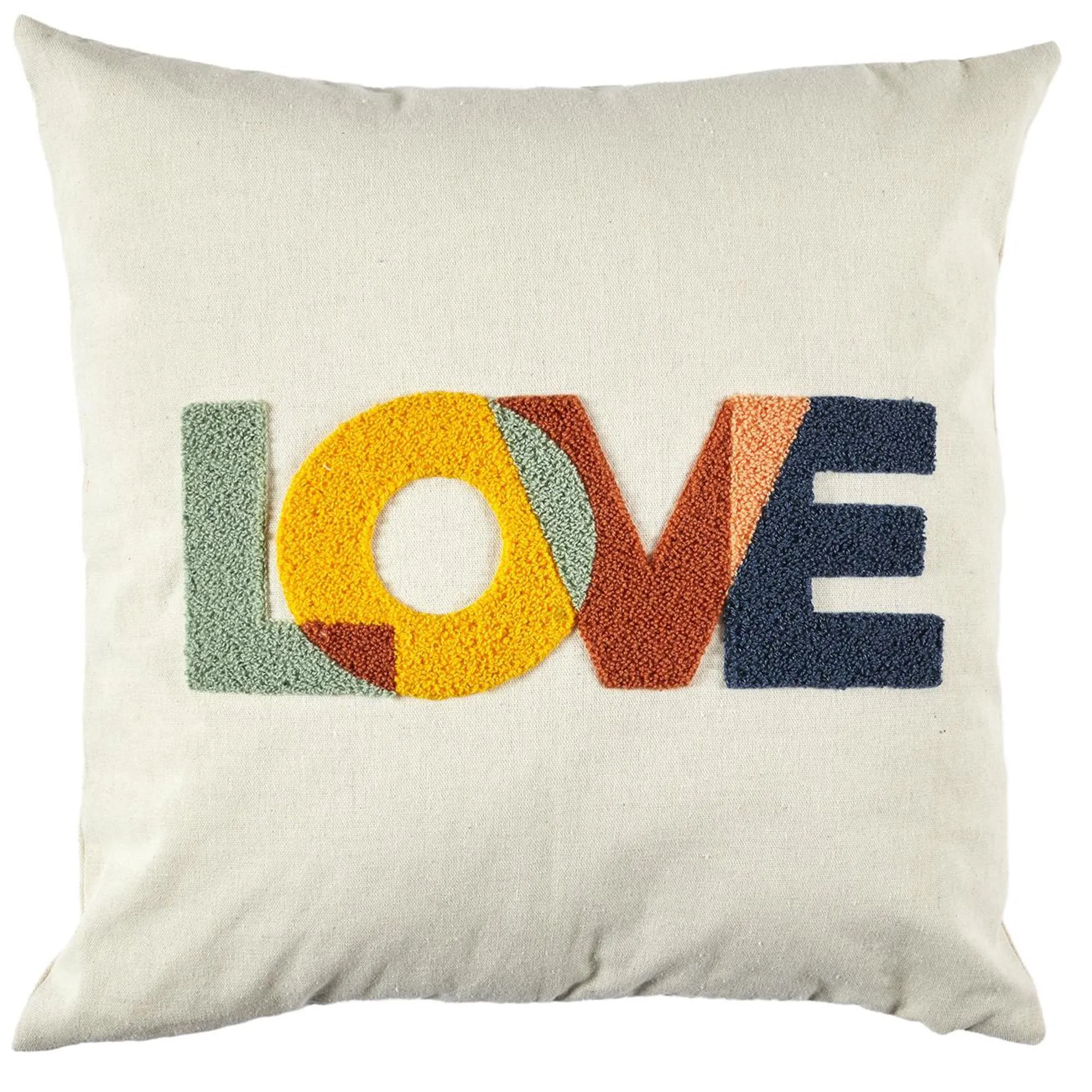 Coussin déhoussable 40x40 cm collection COLOR modèle Love multicolore