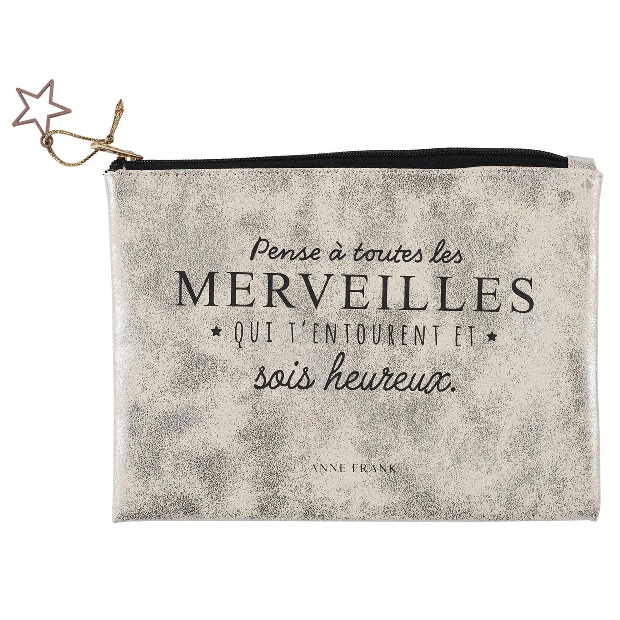 Pochette 20x15 cm collection CITATION modèle "Merveilles" beige écru