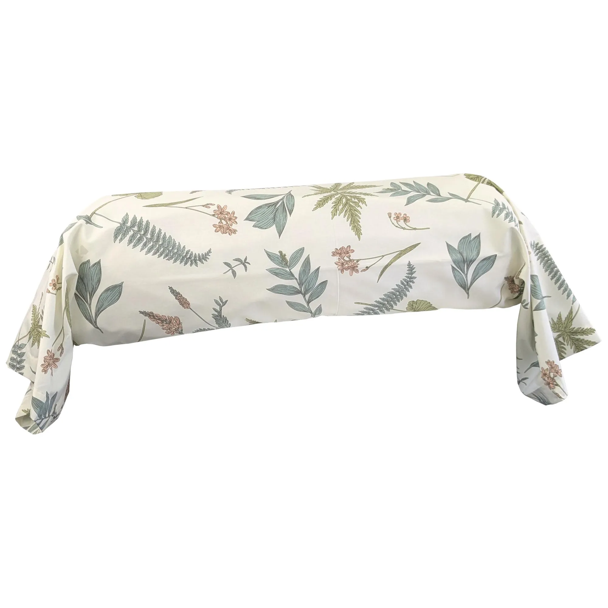 Taie de traversin 200x43 cm percale 100 % coton FÉÉRIE Blanc sauge