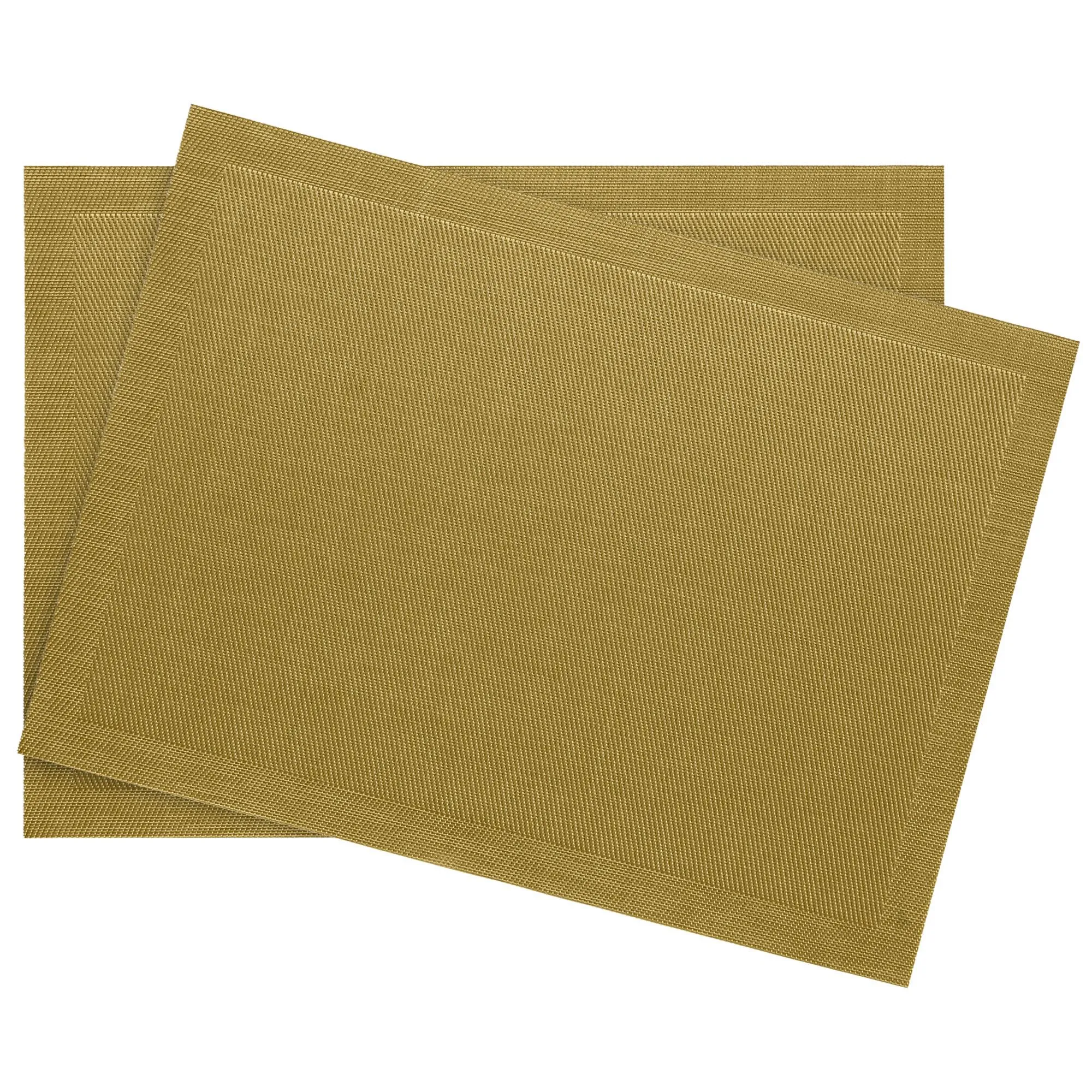 Lot de 2 sets de table rectangulaire synthétique 33x46 cm TAKAO jaune houblon