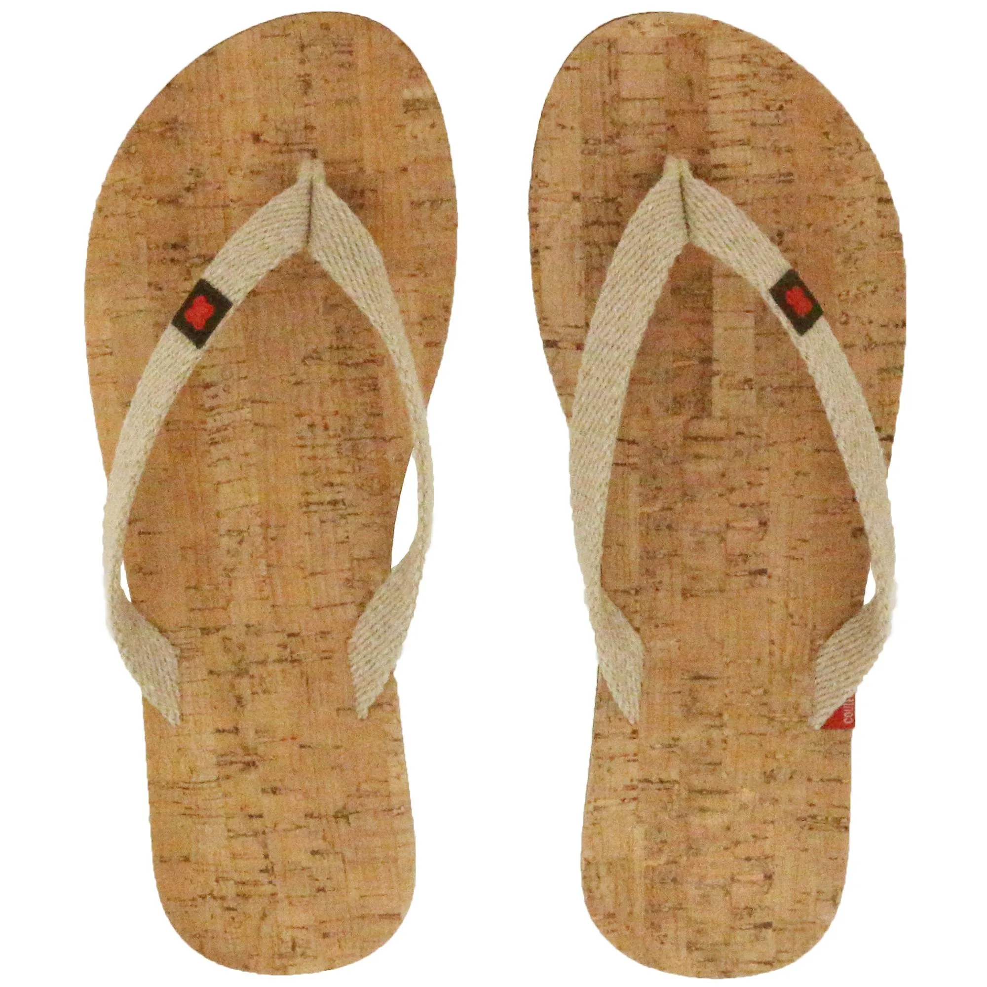 Tong en liège et bride en coton recyclé MOOREA 36/37 Ecru