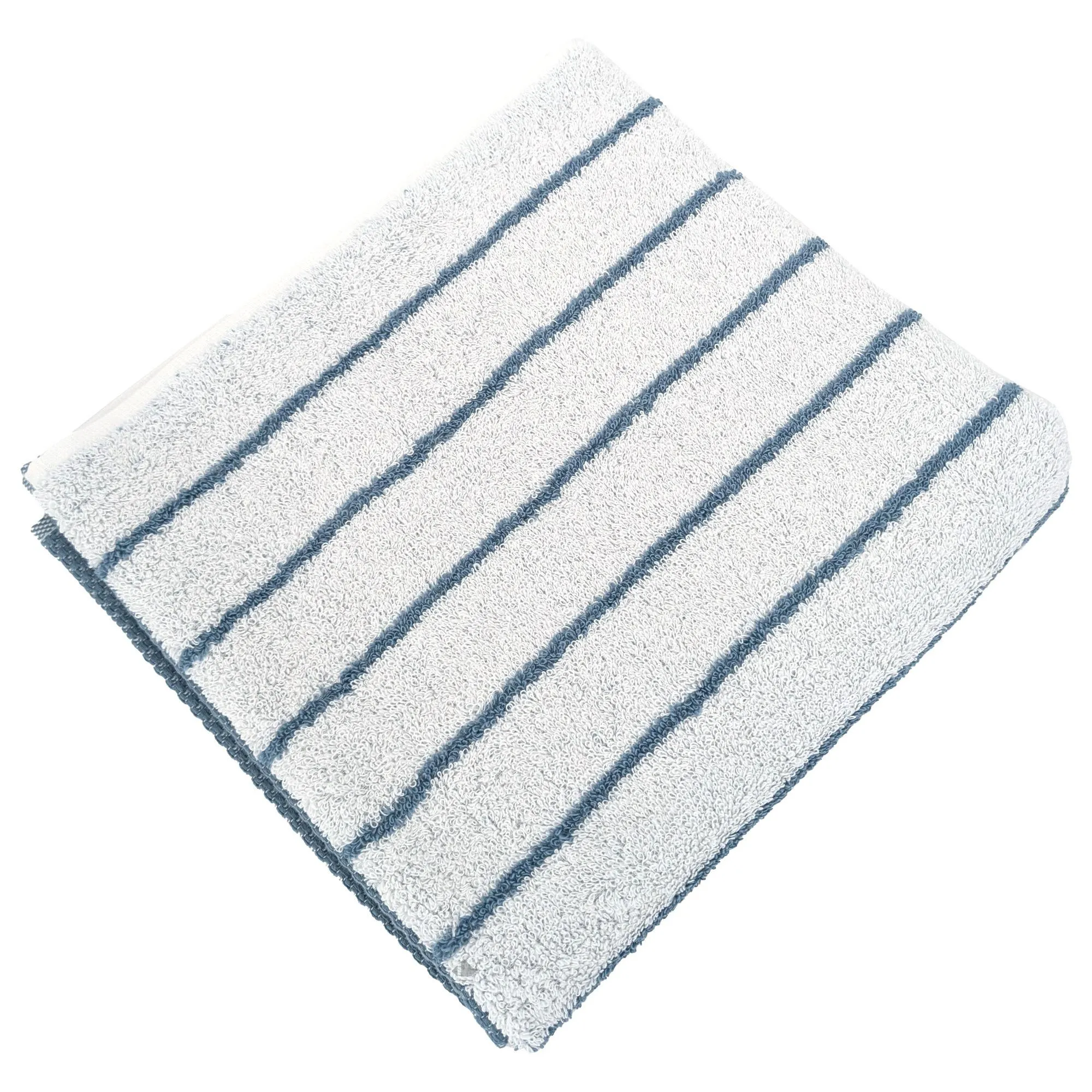 Serviette de toilette pur coton 50x100cm PURE LIGHT à rayures bleu