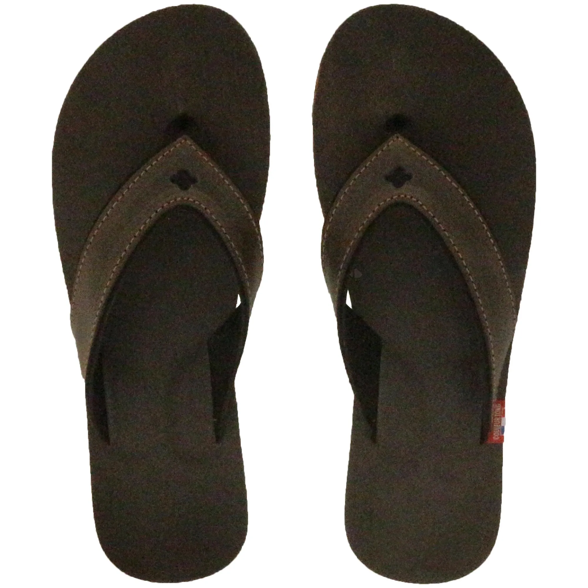 Tong bride large en cuir SPERONE 40/41 marron Chocolat et orange