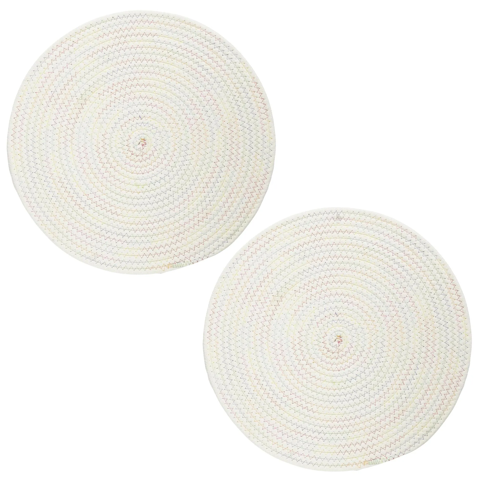 Lot de 2 sets de table rond tresse 34 cm collection KO LIPE beige