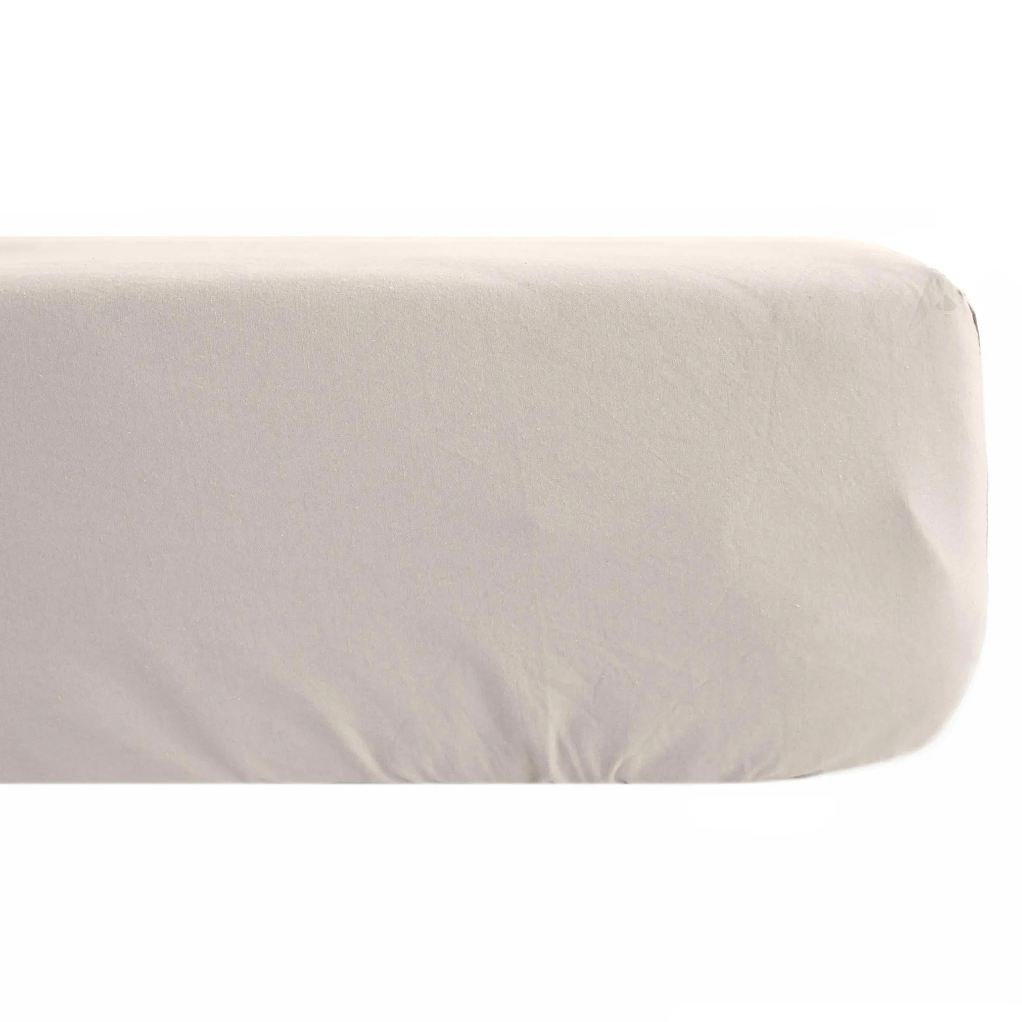 Drap housse 140x190 cm pur coton lavé PALACE beige naturel