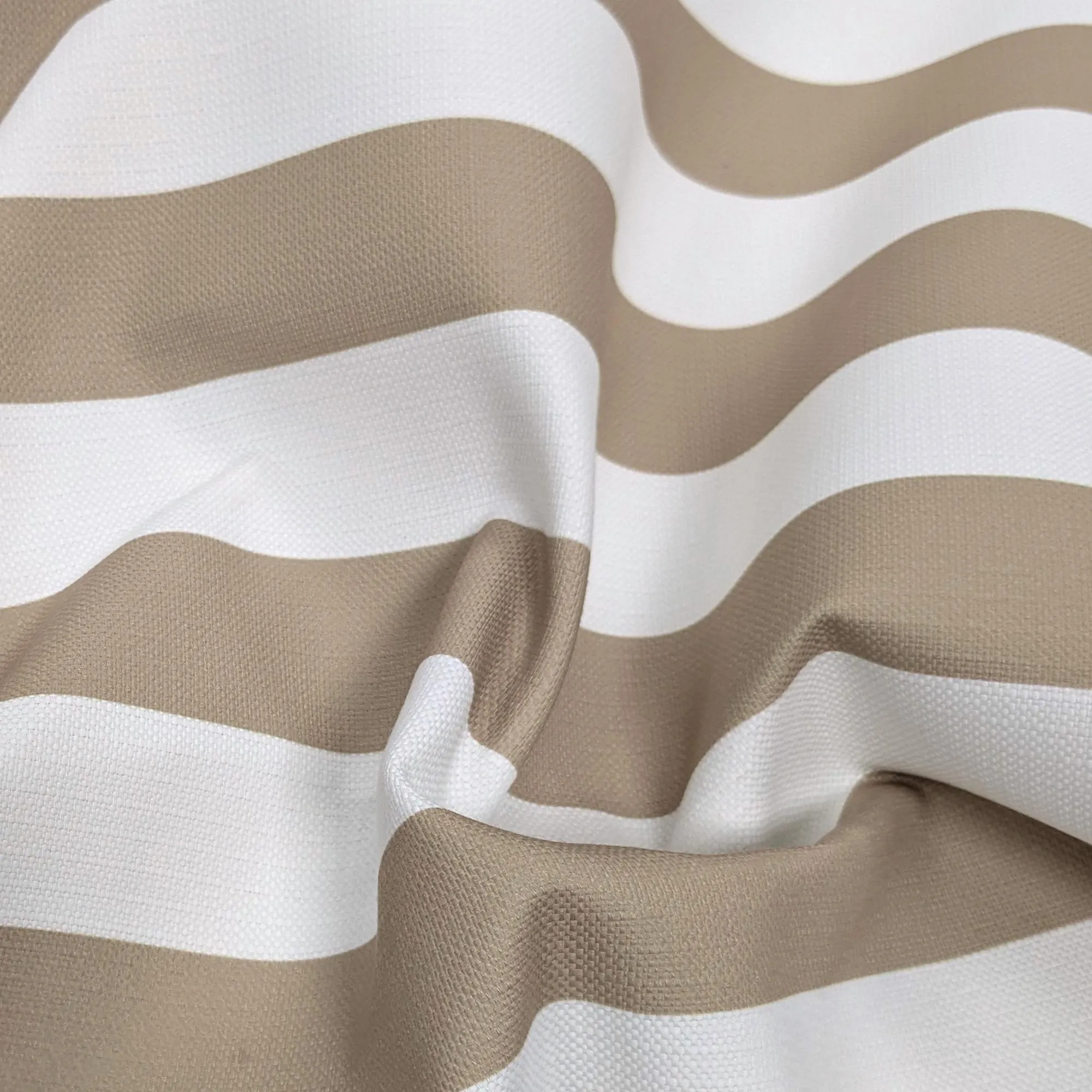 Tissu motif à rayures CANNES déperlant 100% PE beige lin