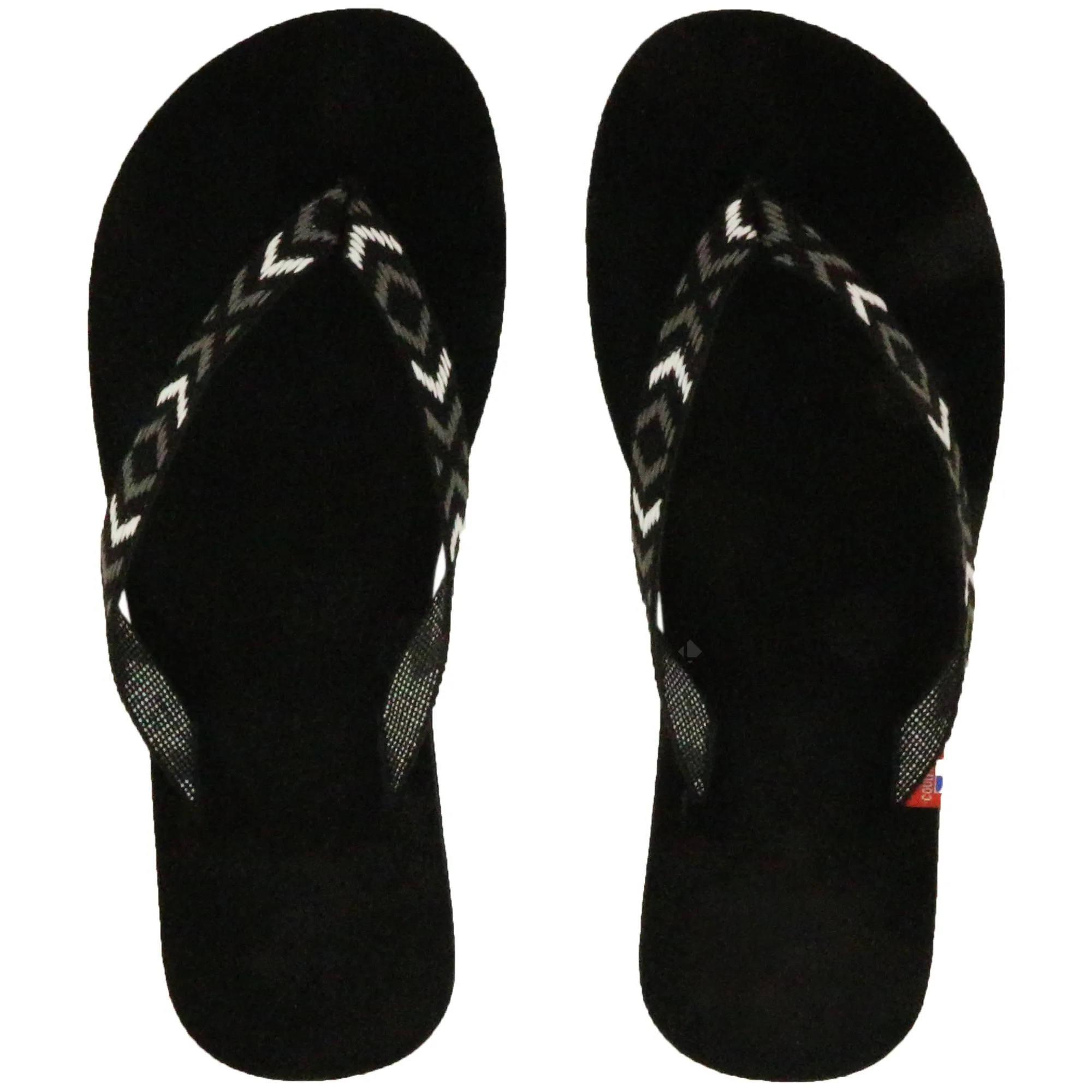 Tong en cuir motif ikat de la collection MAYA taille 36/37 Noir