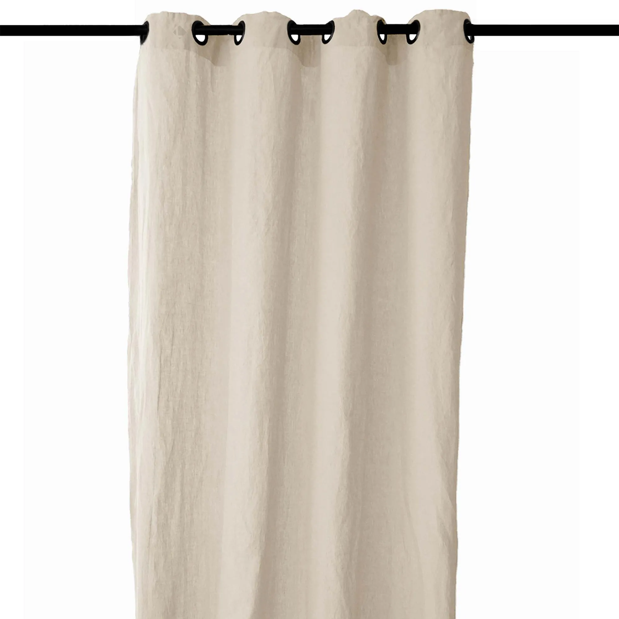 Rideau 140x280 cm voile lin lavé-froissé SONATE DECO gris Ficelle