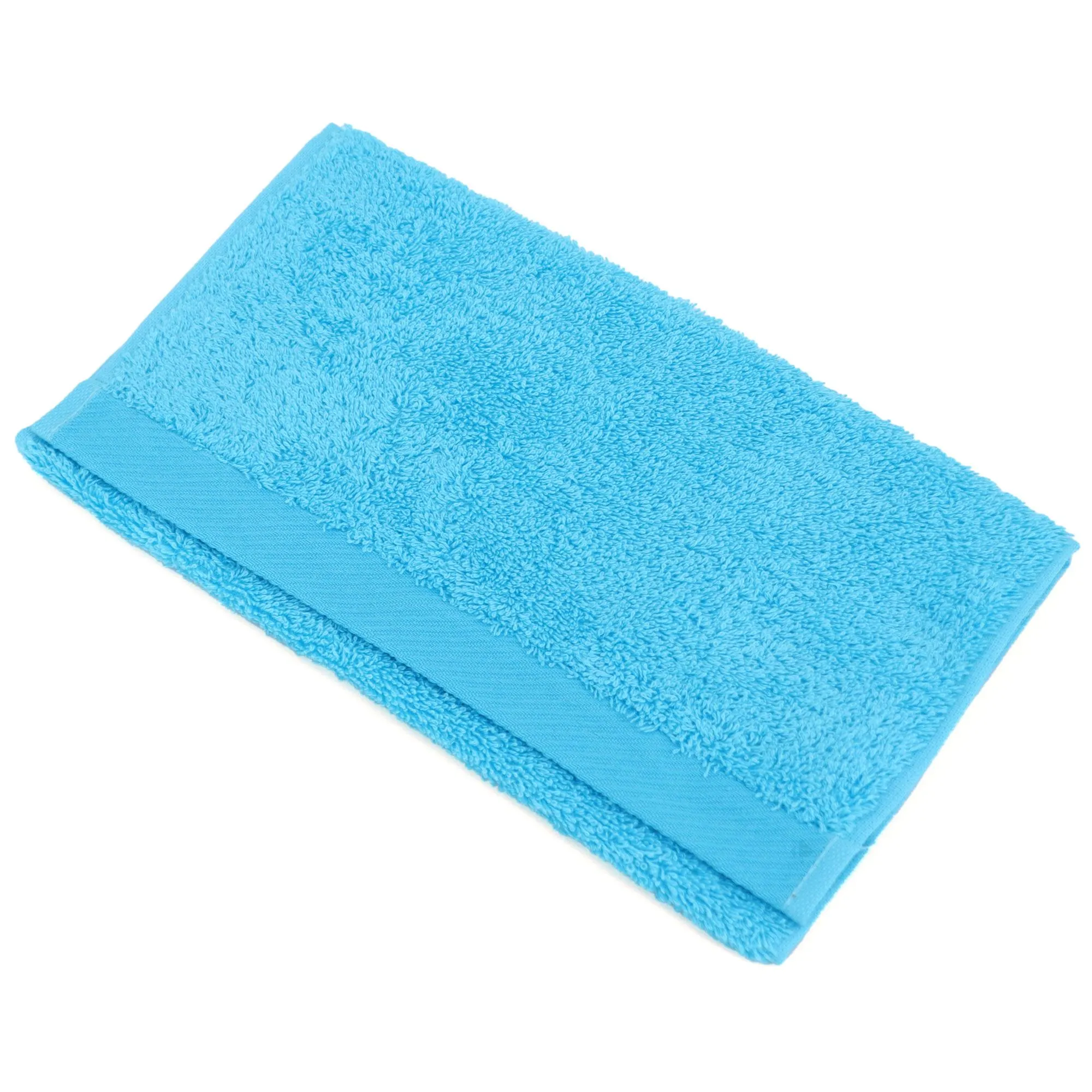 Serviette invité 30x50 cm 100% coton peigné ALBA bleu océan