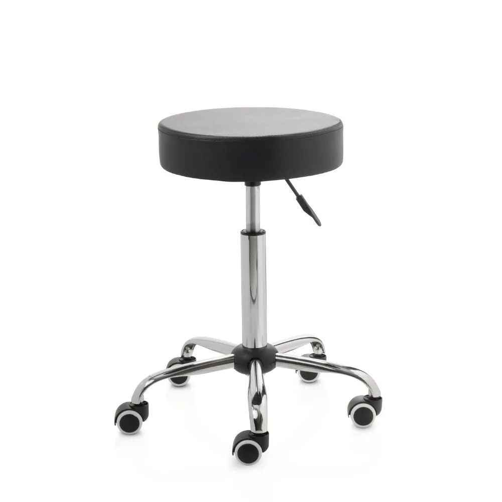 ZenGrowth Tabouret noir avec structure chromée sans anneau de pied